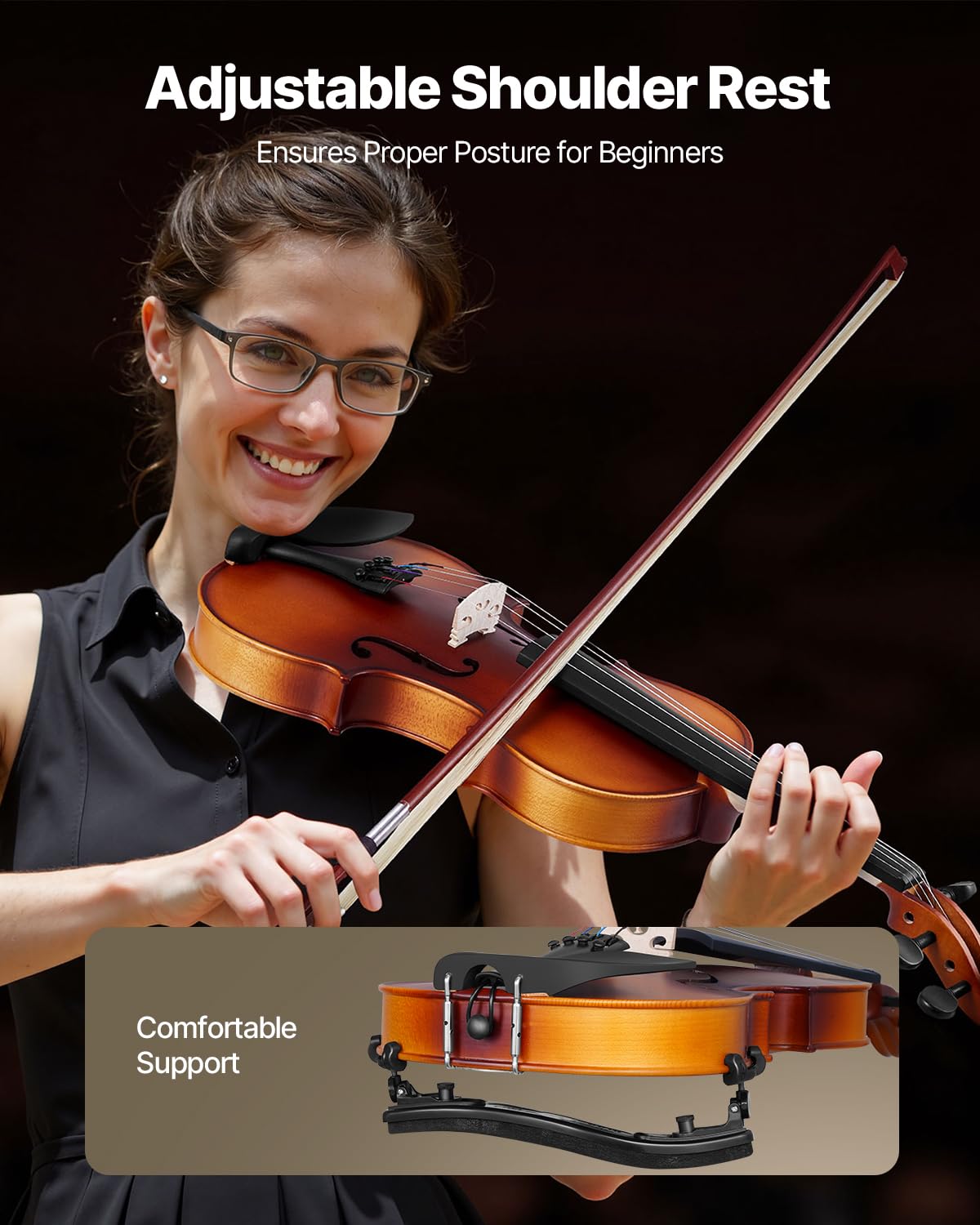 Vevor Violin 4/4 Full Size For Adults, Violin Fiddle Set For Beginners Student With Hard Case, Rosin, Bow, Shoulder Rest,Bridge,