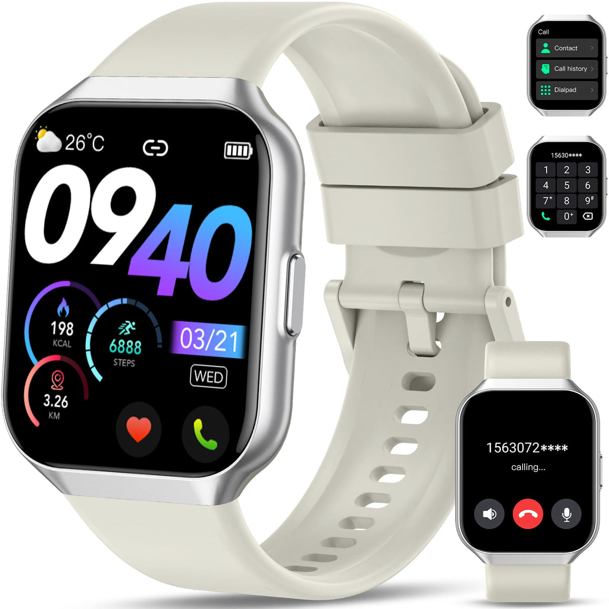 Smart Watch For Men Women (Answer/Make Call), 1.96 '' Smartwatch Fitness Activity Tracker, 110+ Sports Ip68 Waterproof, Heart Ra