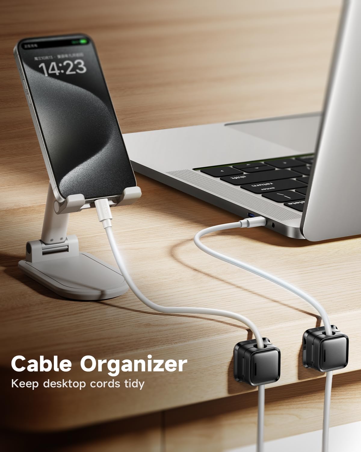 Cord Organizer Holder, 8 Pack Magnetic Desk Cable Clips Management, Hide Phone Charging Cable Keeper, Strong Adhesive Wire Charg