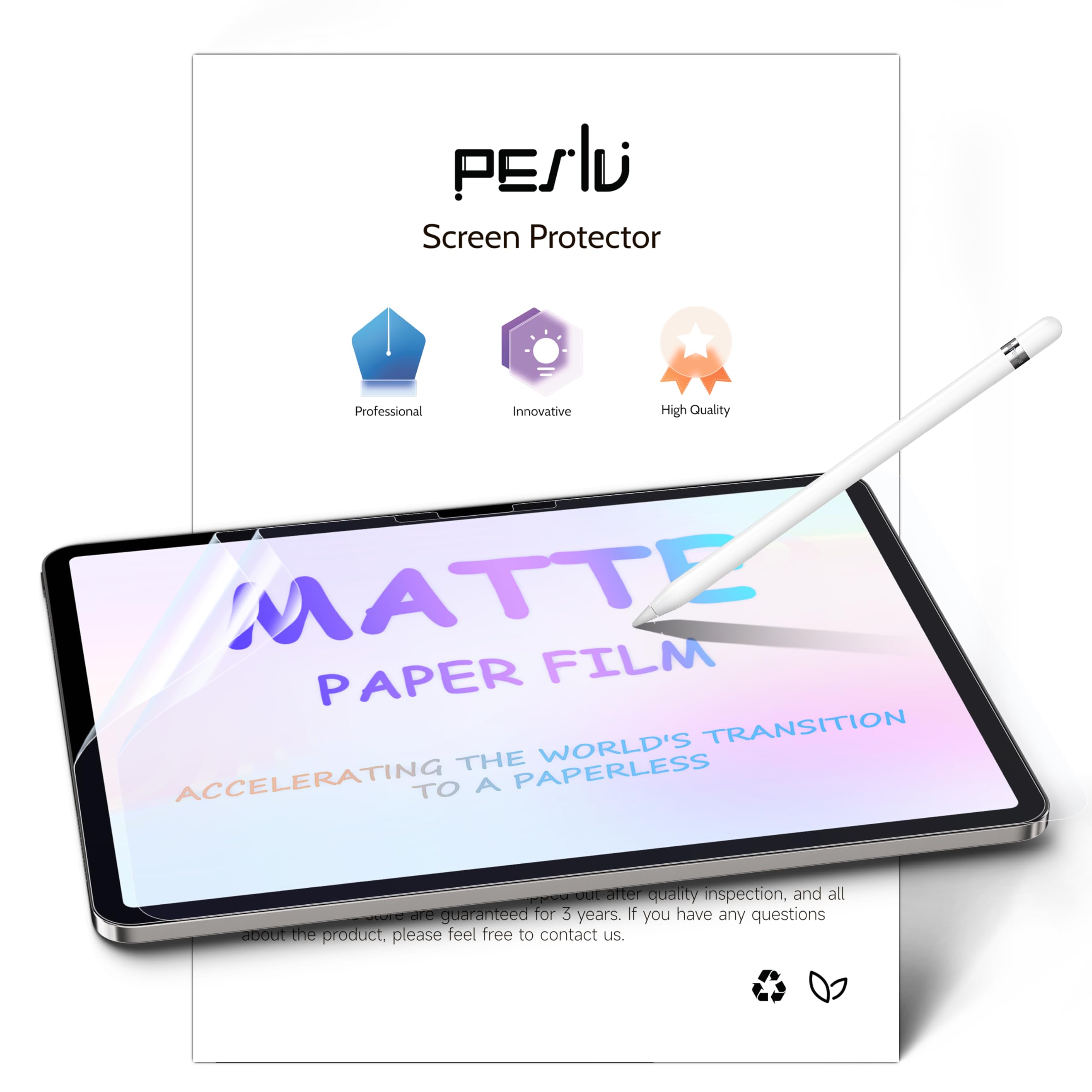 Peslv 2 Pack Like Paper Screen Protector For Ipad Air 6Th 11 Inch (2024, M2), Matte Anti Glare Pet Film/Blue Light Filter Eye Pr