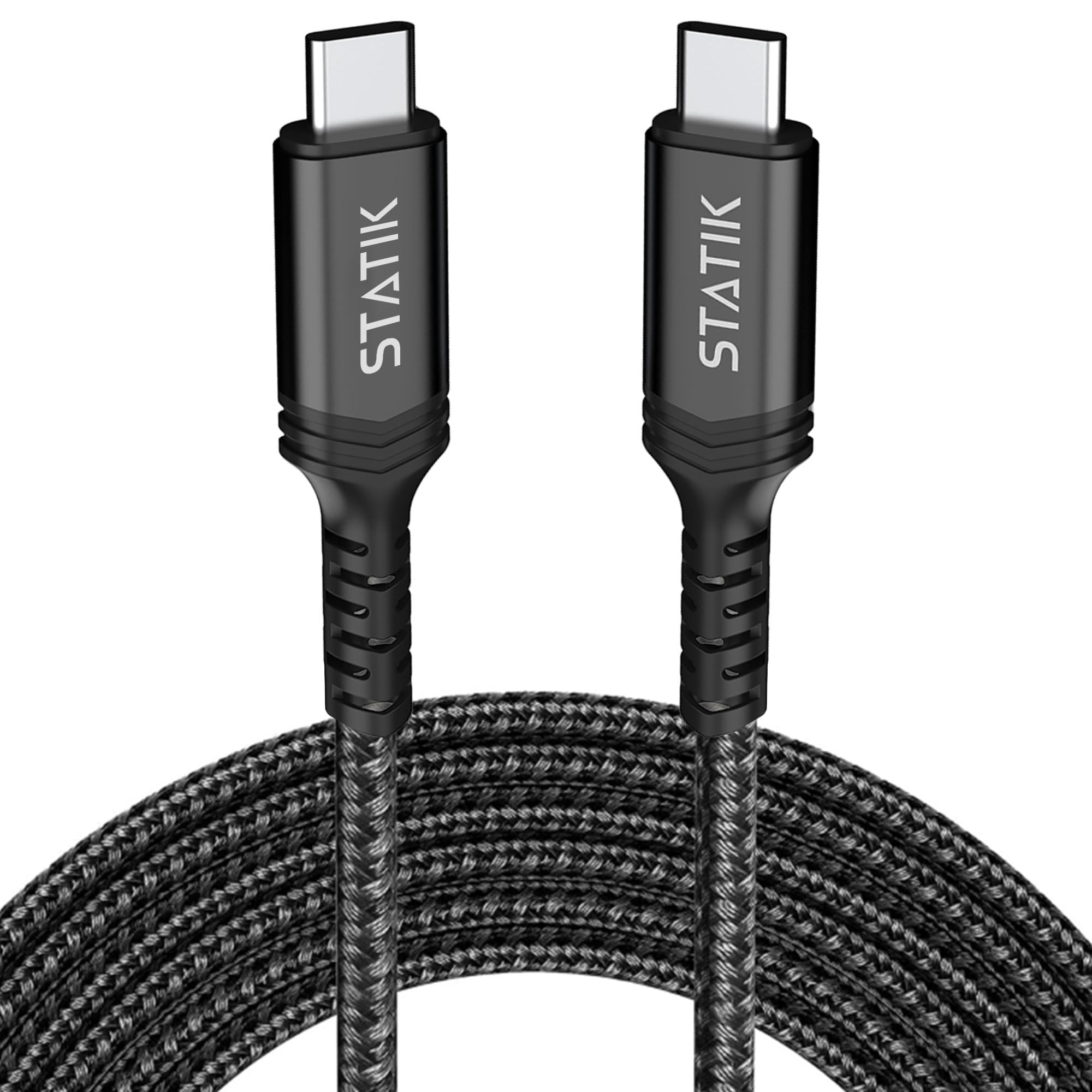 Statik Durabraid 100W Usb C Charger Cable, Type C Charger Fast Charging Cable W Rapid Data Transfer, Iphone 15 Charger Cord, Mac