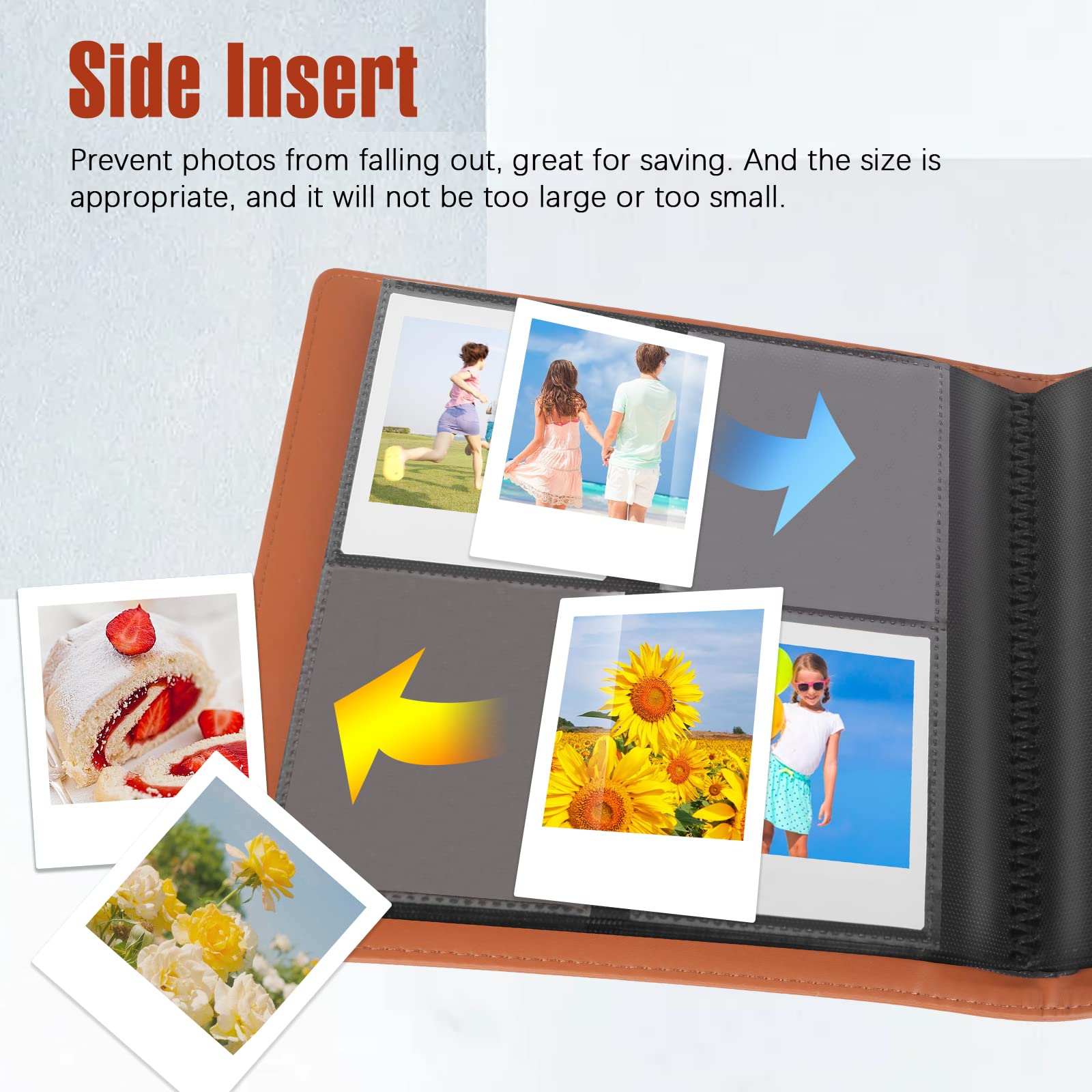 256 Pockets Photo Album For Fujifilm Instax Square Sq1 Sq6 Sq10 Sq20 Instant Camera, Fujifilm Instax Sp 3 Mobile Printer, Extra Large Picture Albums For Fujifilm Instax Square Instant Film (Brown)