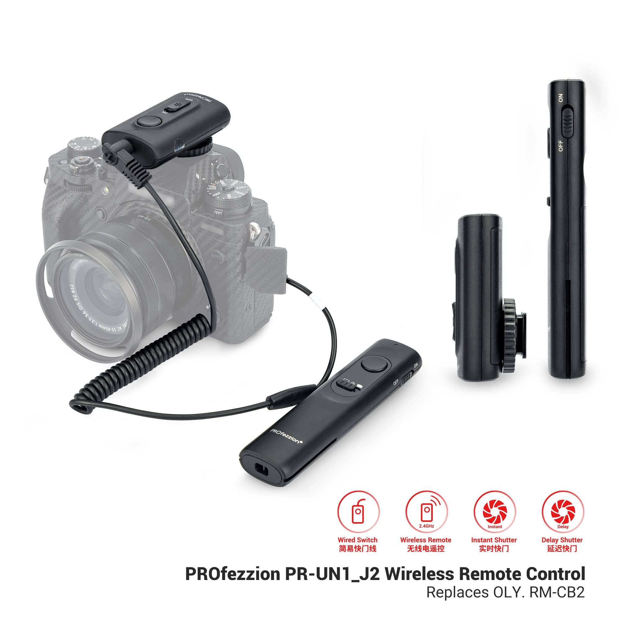 Profezzion [164'] Wireless Shutter Release Remote Control For Olympus Om 1 Mark Ii Om 5 Om D E M1 E M5 Mark Iii Mark Ii E M1X Ca