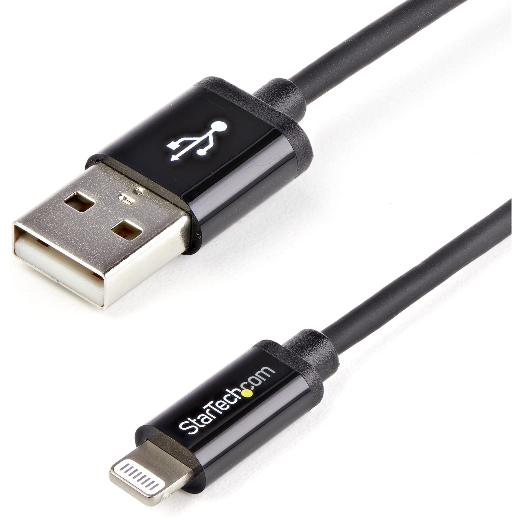 Startech.Com 1M (3Ft) Black Apple 8 Pin Lightning Connector To Usb Cable For Iphone/Ipod/Ipad   Charge And Sync Cable   1 Meter