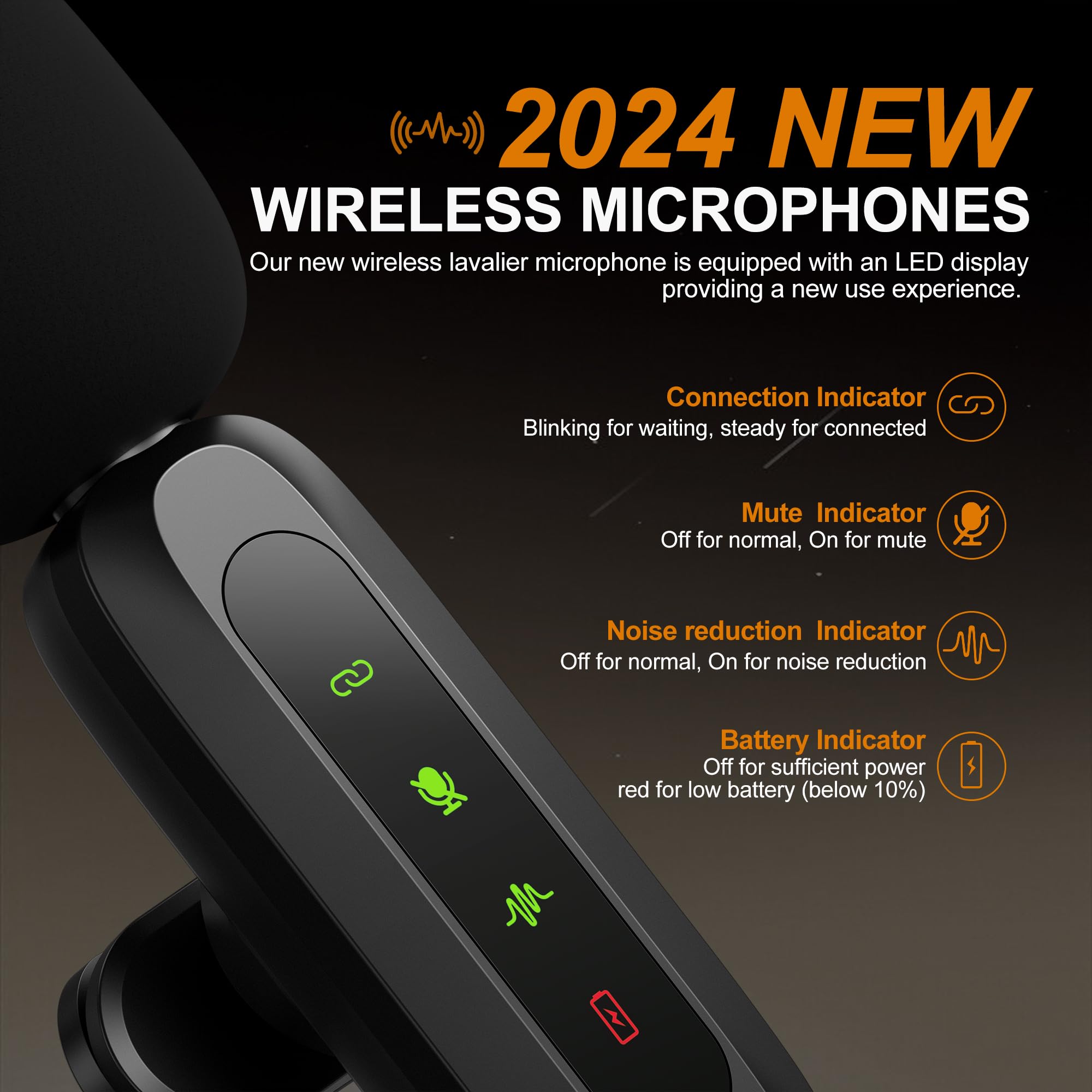 Jubolion Wireless Lavalier Microphone For Iphone, Ipad, Android   100Ft Transmission, 360 Omnidirectional Hd High Sensitivity Mi