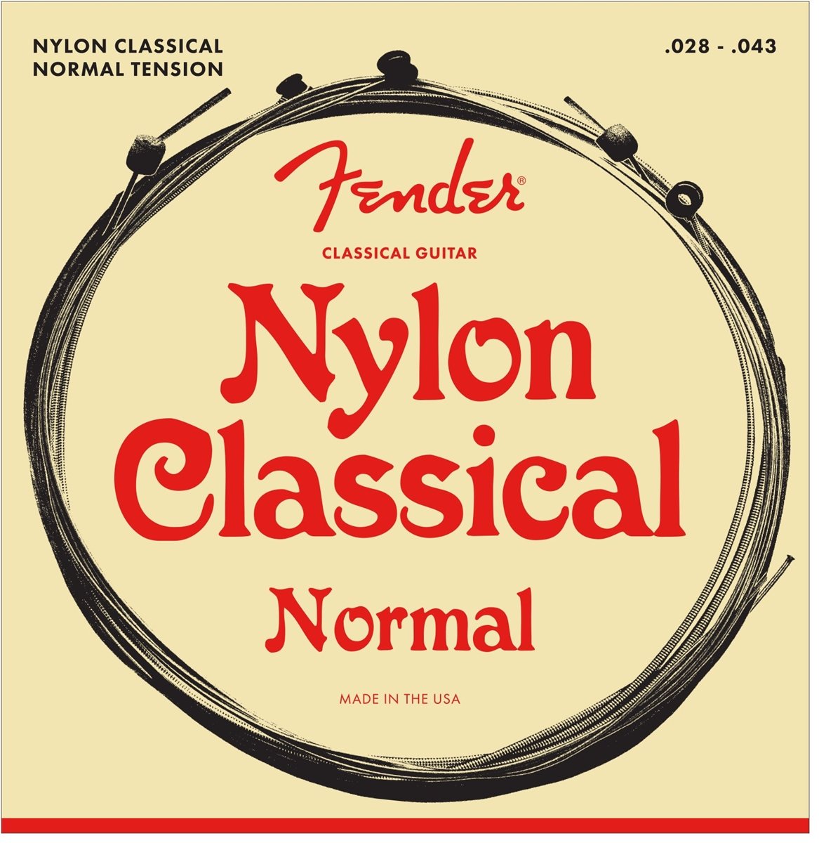 Fender Nylon Acoustic Strings, 130 Clear/Silver, Ball End, .028-.043