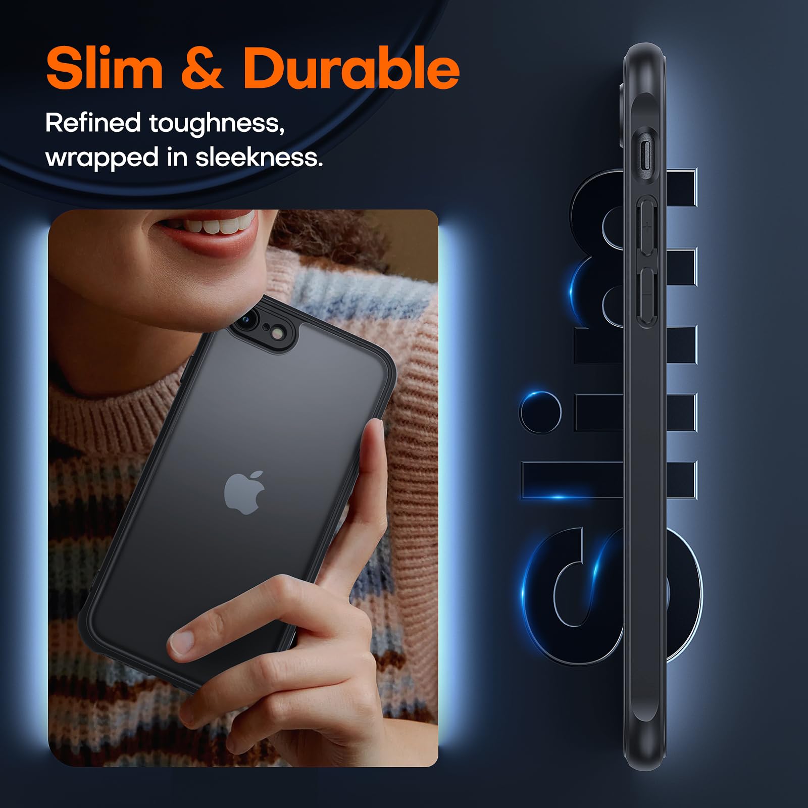 Tauri For Iphone Se Case 2022/3Rd/2020/2Rd, For Iphone 8/7 Case, With 2X Screen Protectors, Translucent Matte Slim Phone Case Fo