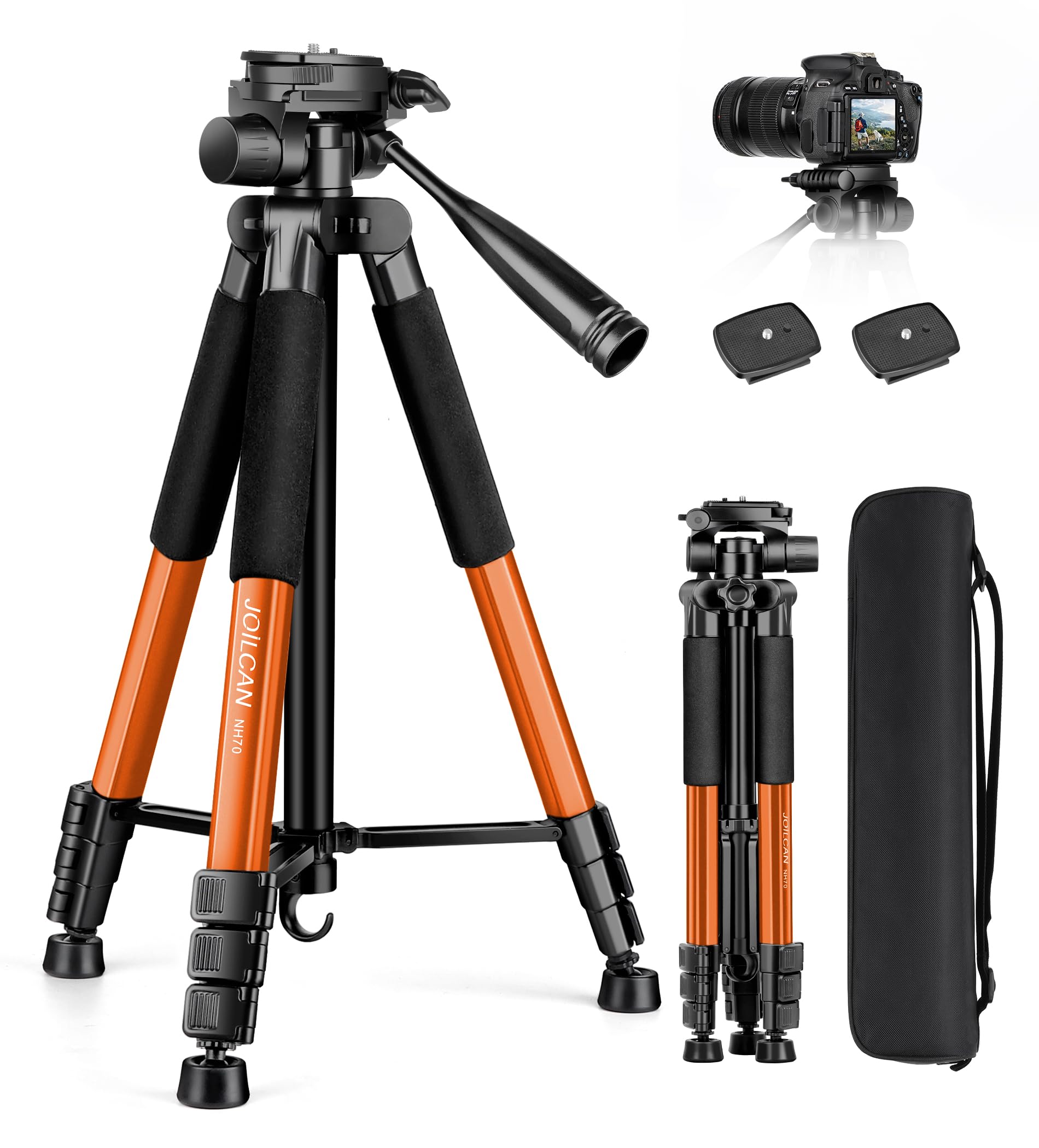 Joilcan Tripod For Camera, Camera Tripod 67'' Heavy Duty Tripod, Phone Tripod For Video Recording Photo Vlog, Aluminum Camera Tr