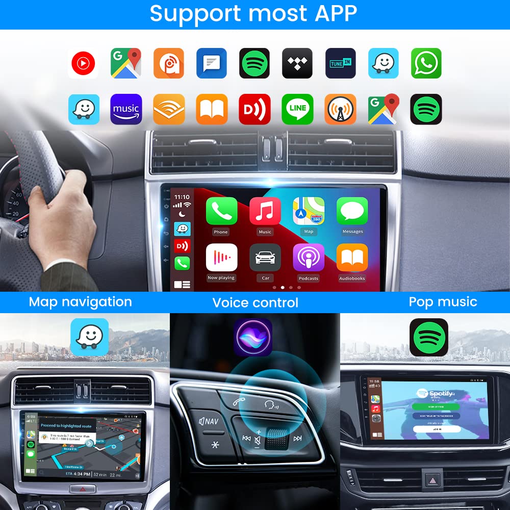 Carlinkit Wireless Carplay Car Adapter For Android Car Radio,Wireless Android Auto & Apple Carplay 2 In 1 Dongle Low Power Consumption,Support Plug & Play,Screen Mirroring,Ota Update,Google Maps Etc