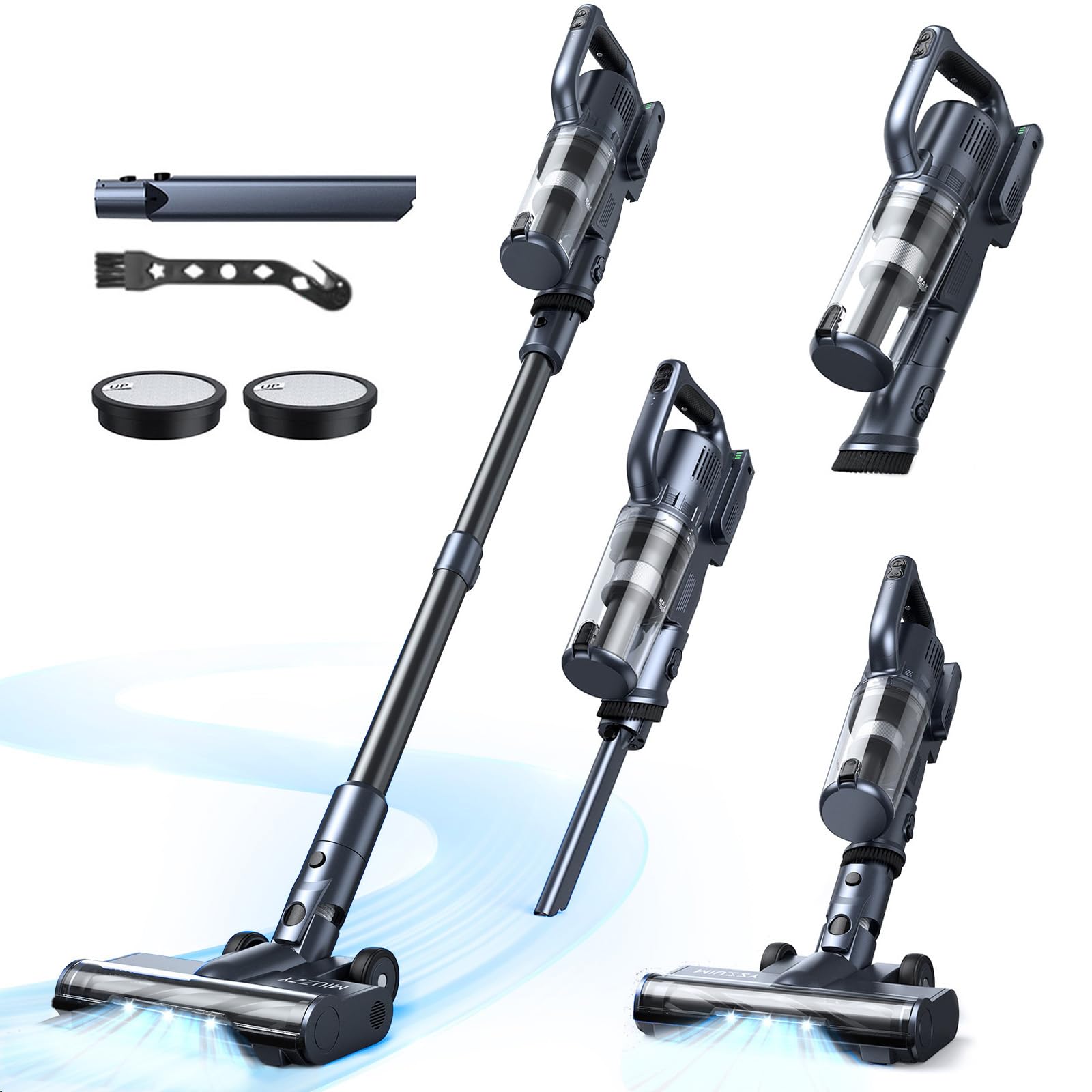 Miuzzy Cordless Vacuum Cleaner, 35Kpa Powerful Suction Max 50Min Runtime, Stick And Handheld Vacuum, Lightweight Vacuum Cleaners