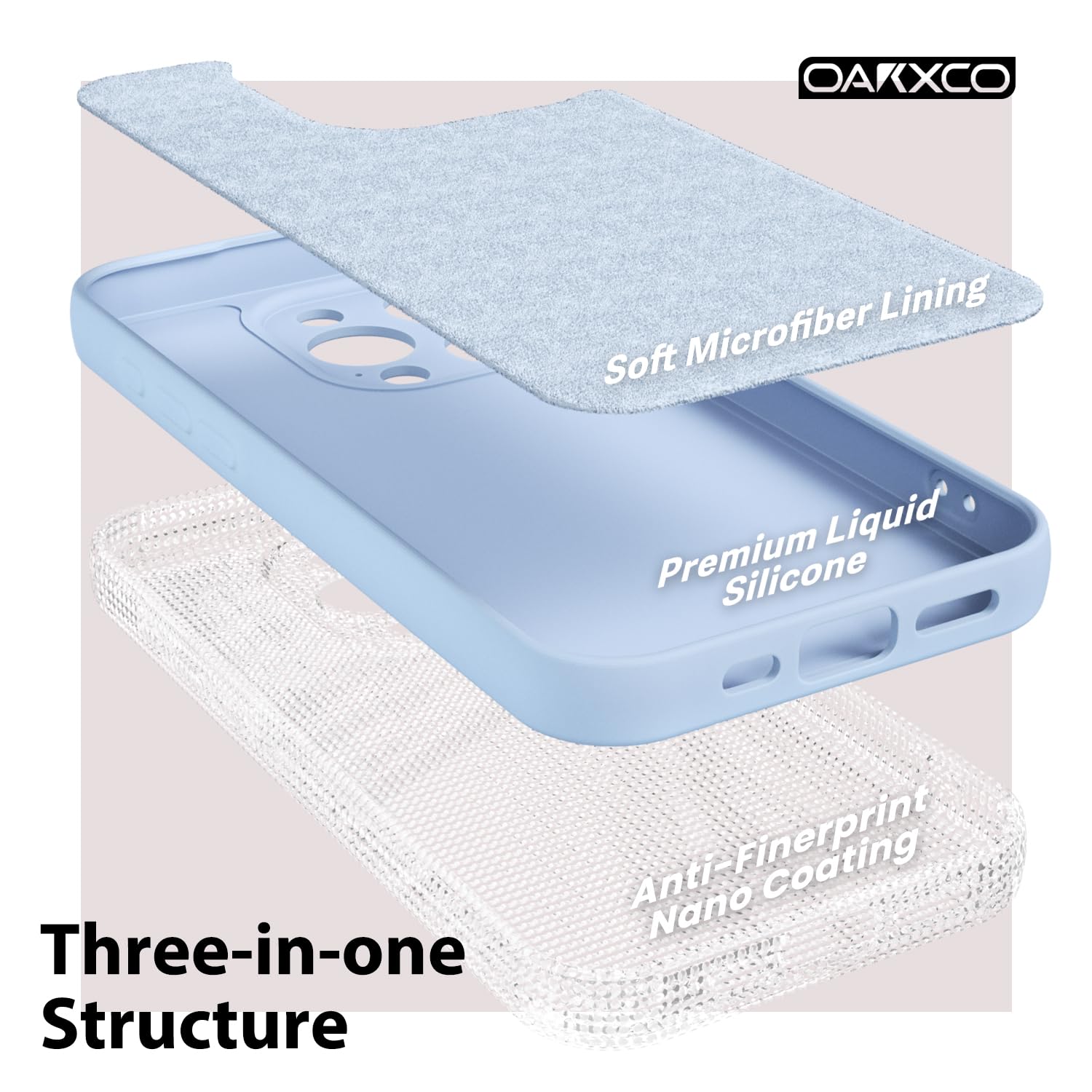 Oakxco For Iphone 15 Pro Max Phone Case Phone Case Liquid Silicone, Thin Slim Soft Rubber Gel Tpu Plain Simple Cover For Women G