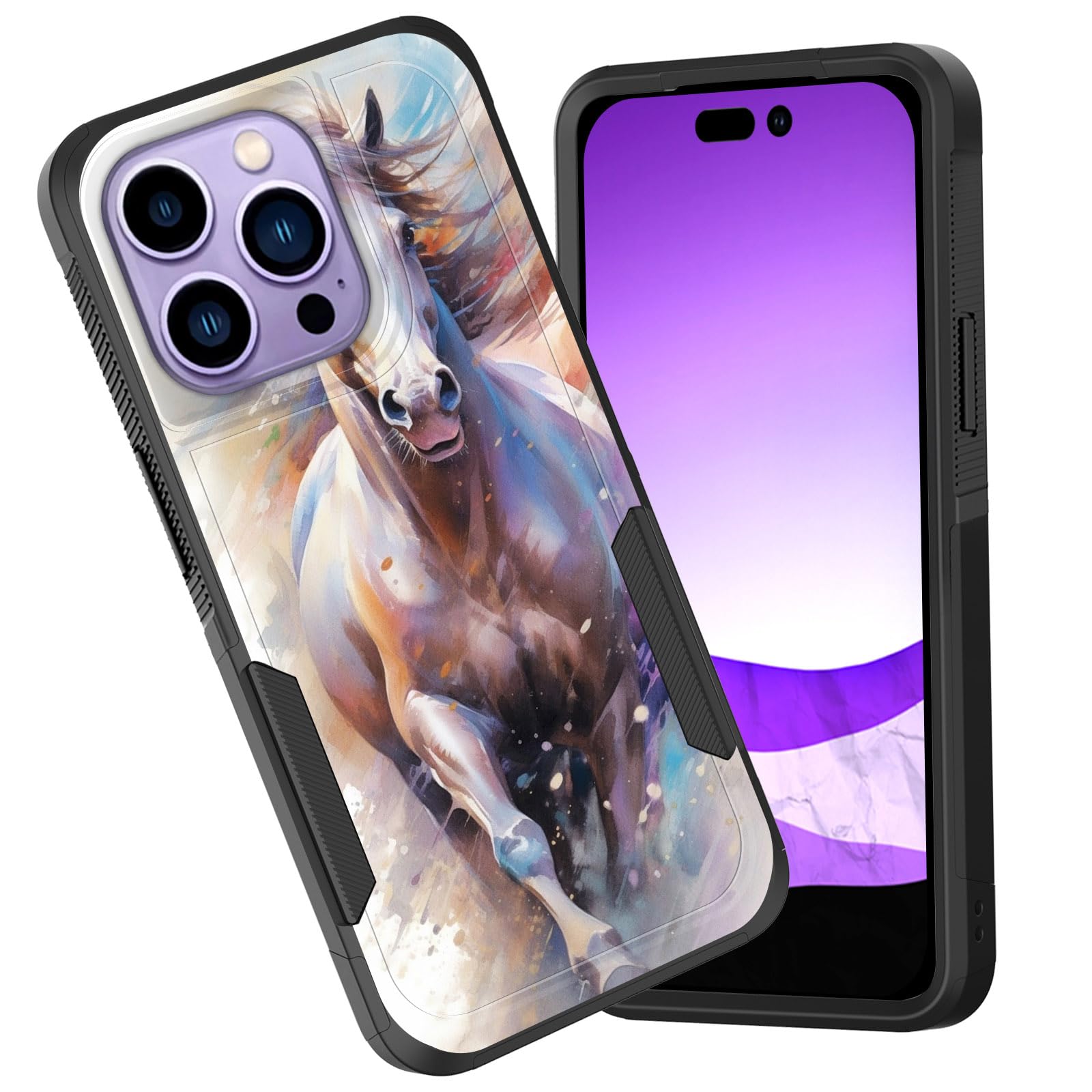 Cicplkse For Iphone 15 Pro Max Case,Dual Layer Heavy Duty Hybrid Shockproof Hard Pc Soft Silicone Tpu Bumper Protective Cover Ca