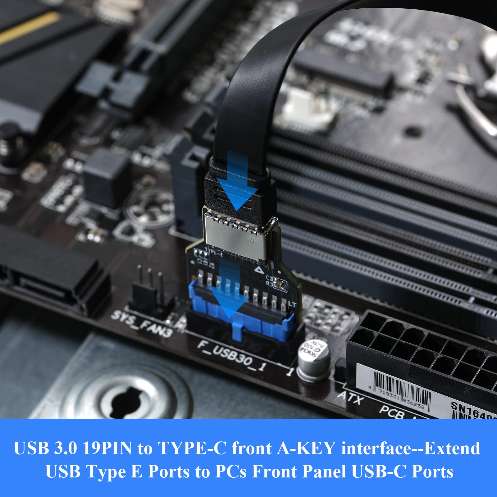 Mzhou Usb 3.0 19Pin Header To Type E Front A Key Interface Extend Usb Ports To Pcs Front Panel Usb Ports(9Pin To Type E)
