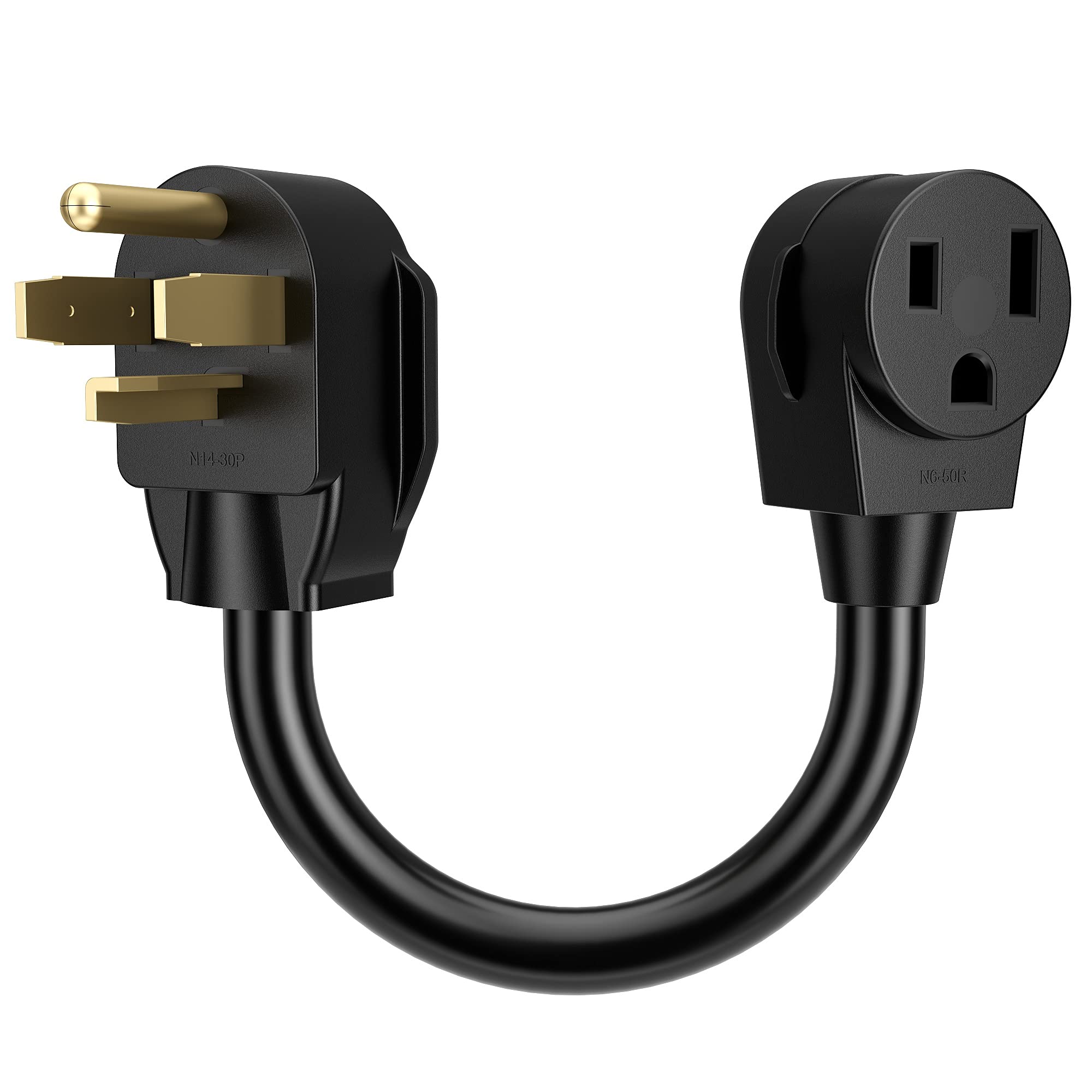 Acking 1.5Ft Welder Adapter Generator Cord 4 Prong Nema 14 30P To 3 Prong 6 50R 240V Welder Dryer Ev Charger Adaptor Power Cord