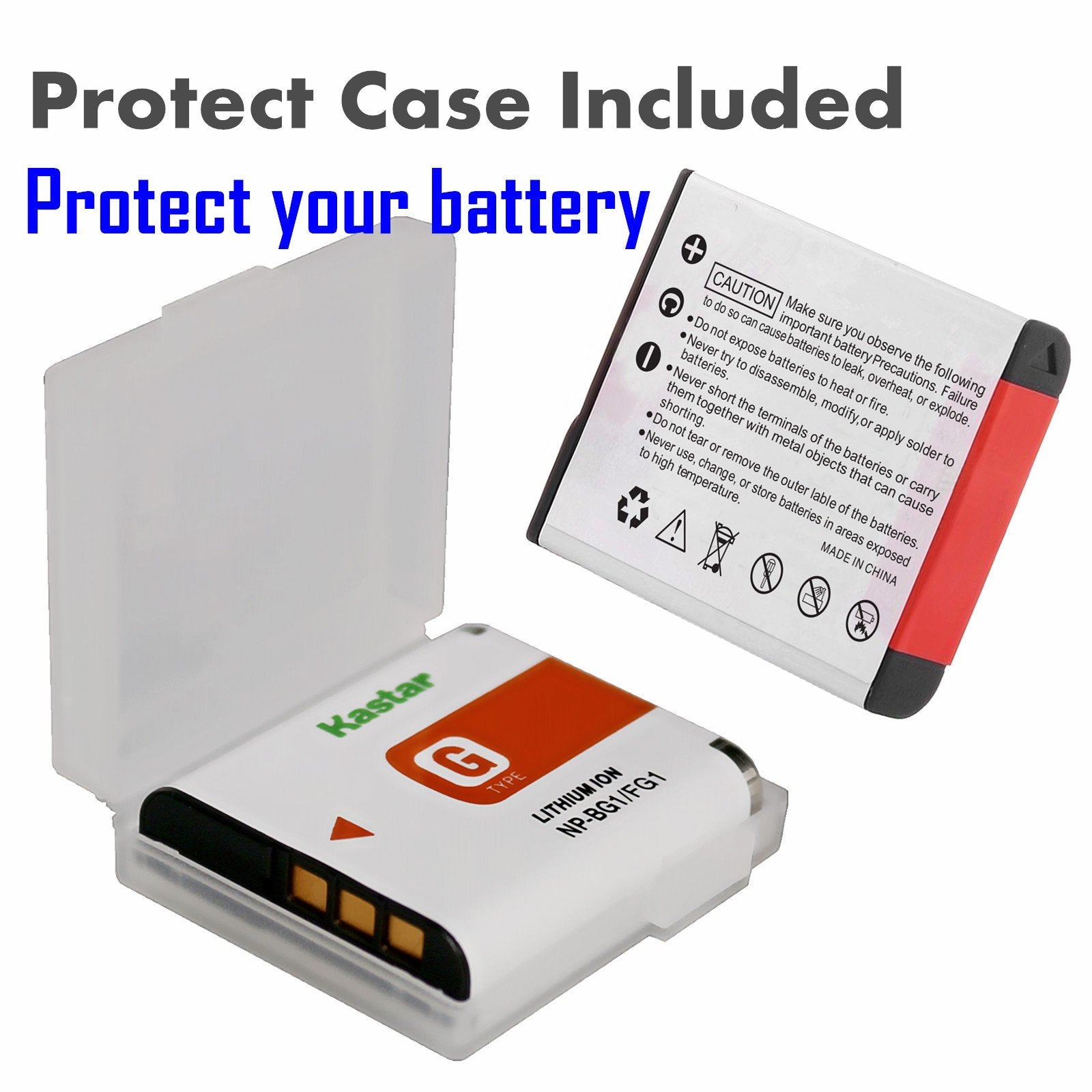Kastar NP-BG1 Battery Pack for Sony NP-BG1, NP-FG1 Cameras - Rechargeable Type G Battery