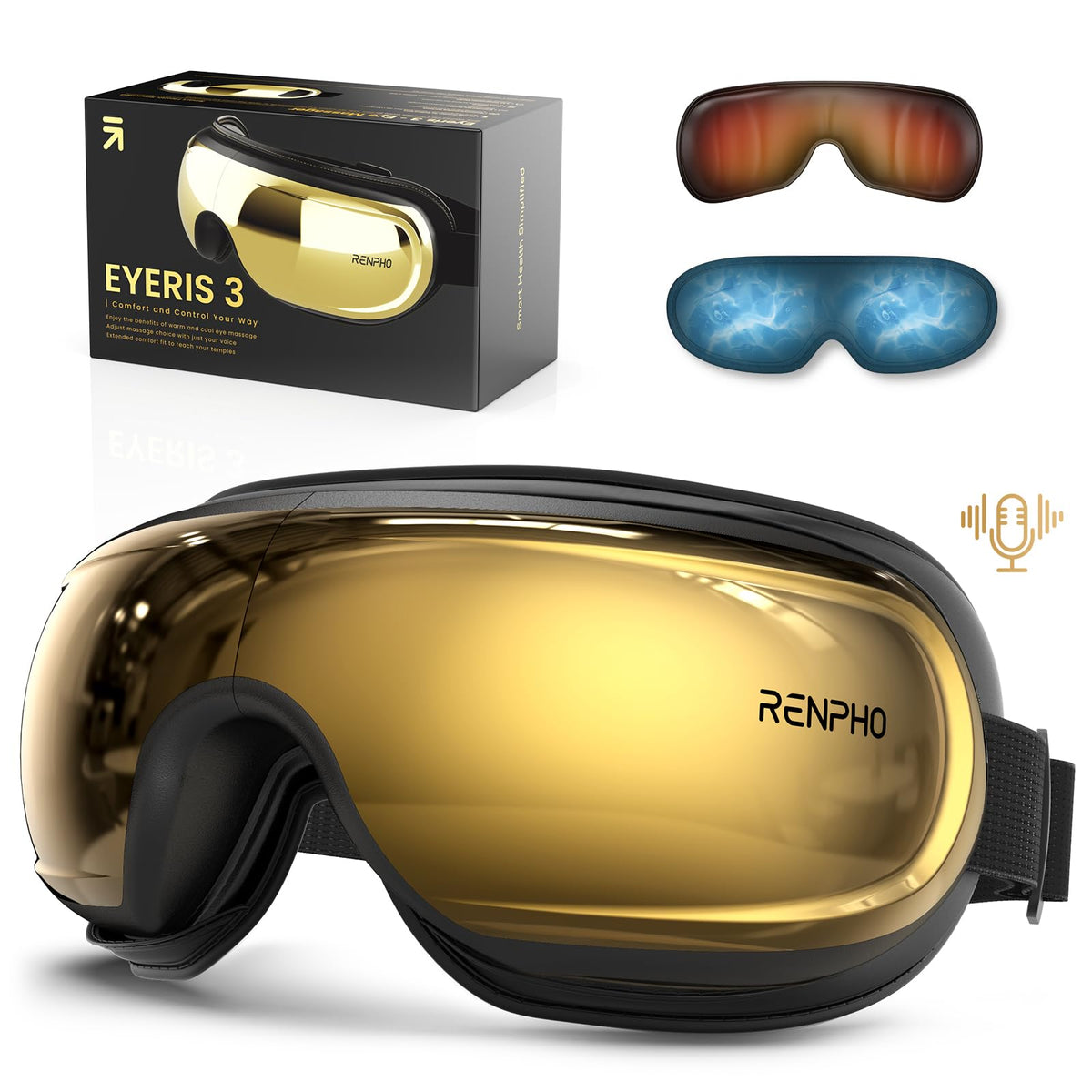Renpho Eye Massager With Heat & Cooling, Valentine'S Day/Birthday Gifts For Men/Women, Eyeris 3 Voice Control Eye Massager With