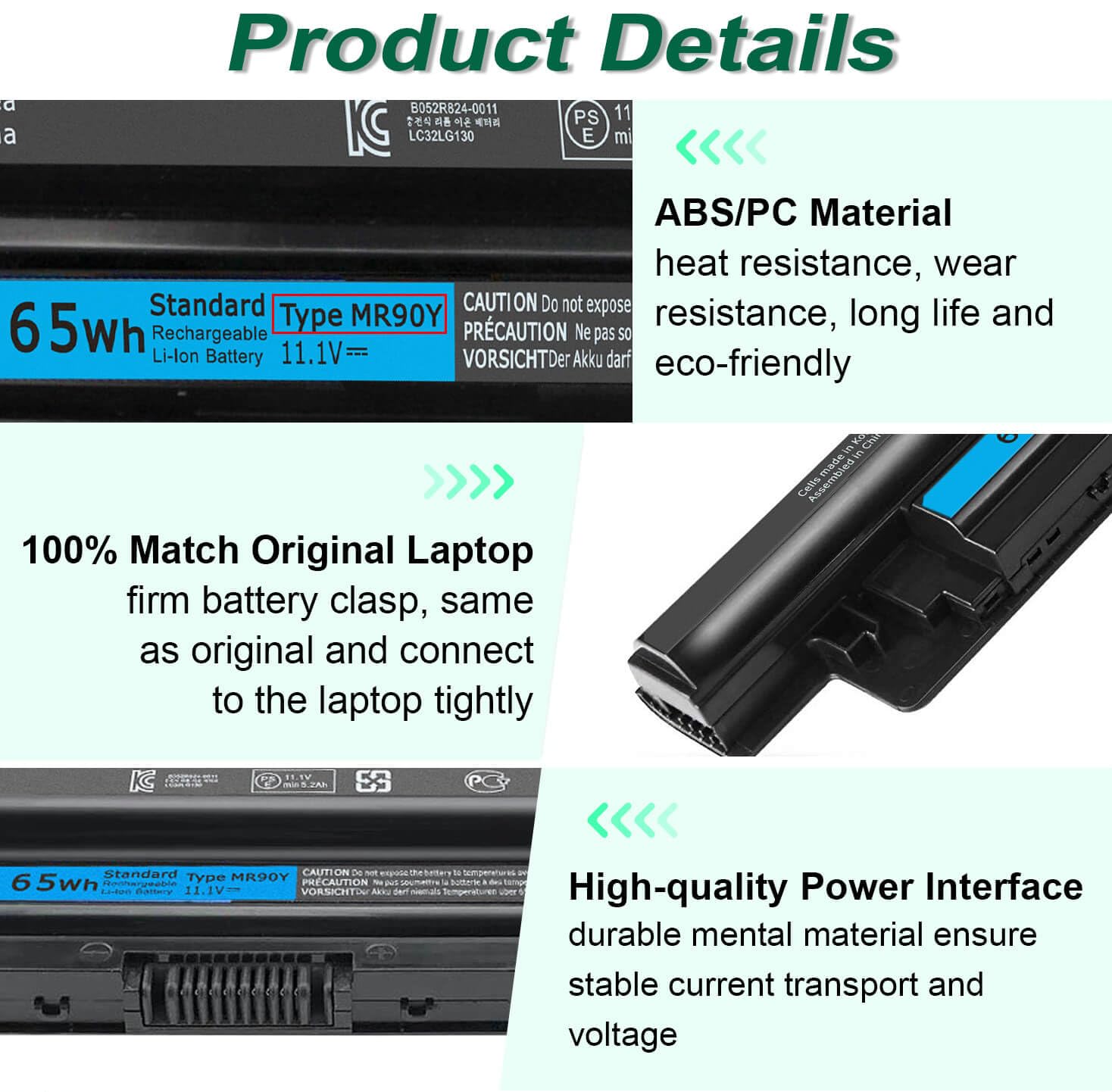Dmkaollk 65Wh Mr90Y Battery For Dell Inspiron 17 5000 Series 15 3521 3543 3421 3542 3537 5721 5537 I3531 I3531 1200Bk 17 3721 17