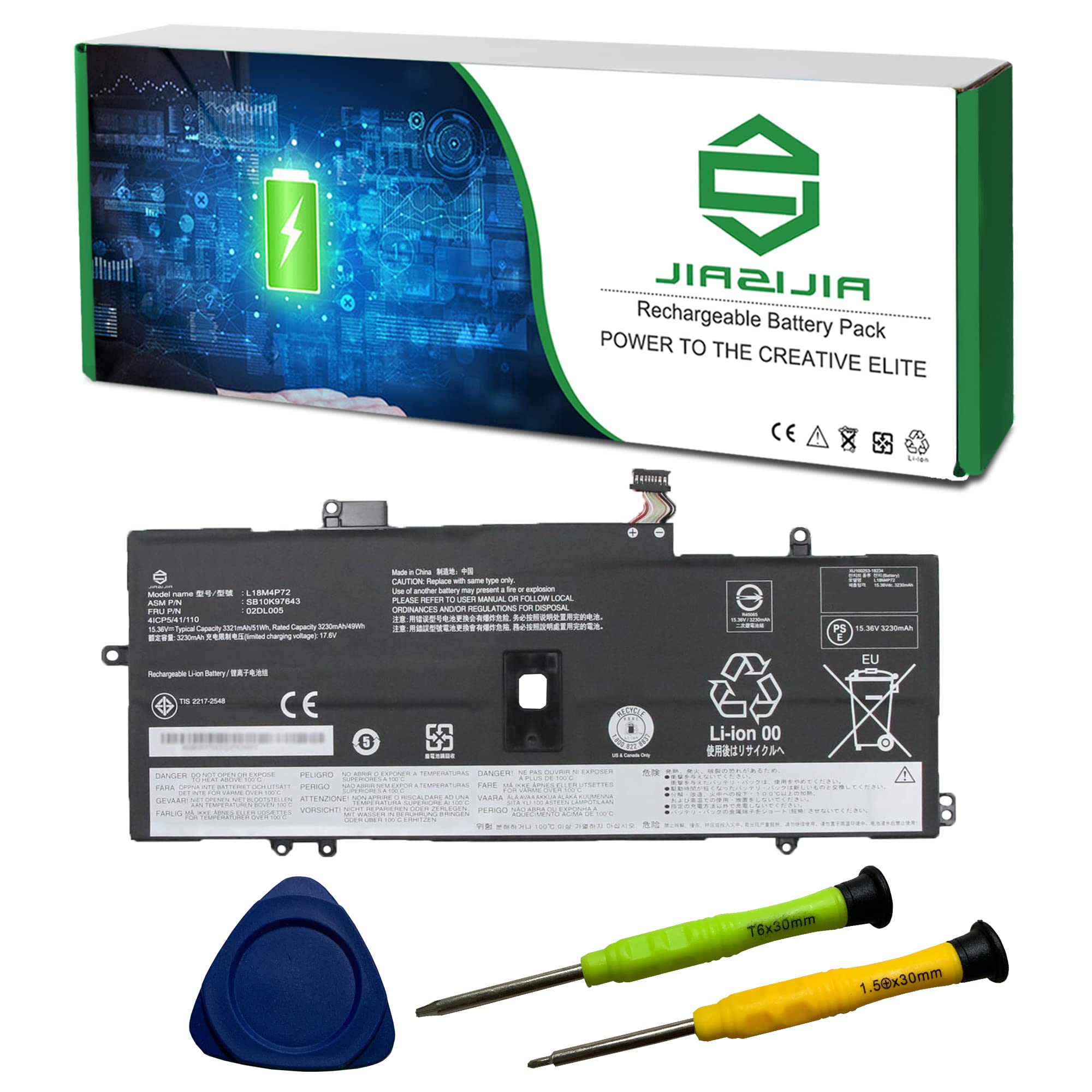 Jiazijia 02Dl005 L18M4P72 Sb10K97643 Laptop Battery Replacement For Lenovo Thinkpad X1 Yoga 4Th Gen / X1 Carbon 7Th Gen 2019 / 8