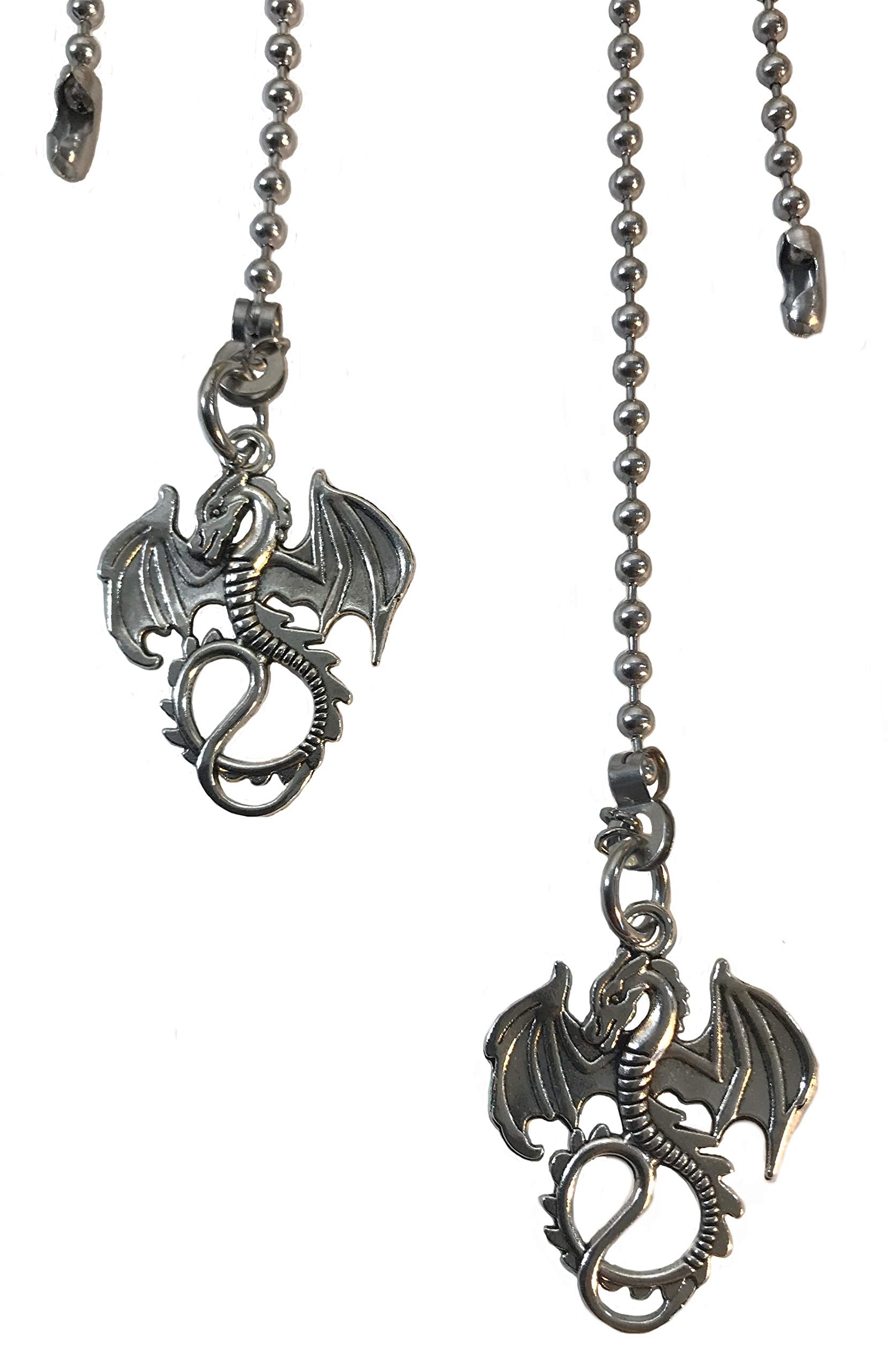 Dragon Fan Light Pull Chain Replacement Set Silver Tone 3.2Mm