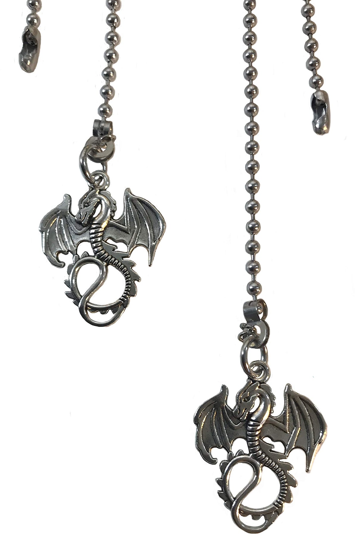 Dragon Fan Light Pull Chain Replacement Set Silver Tone 3.2Mm