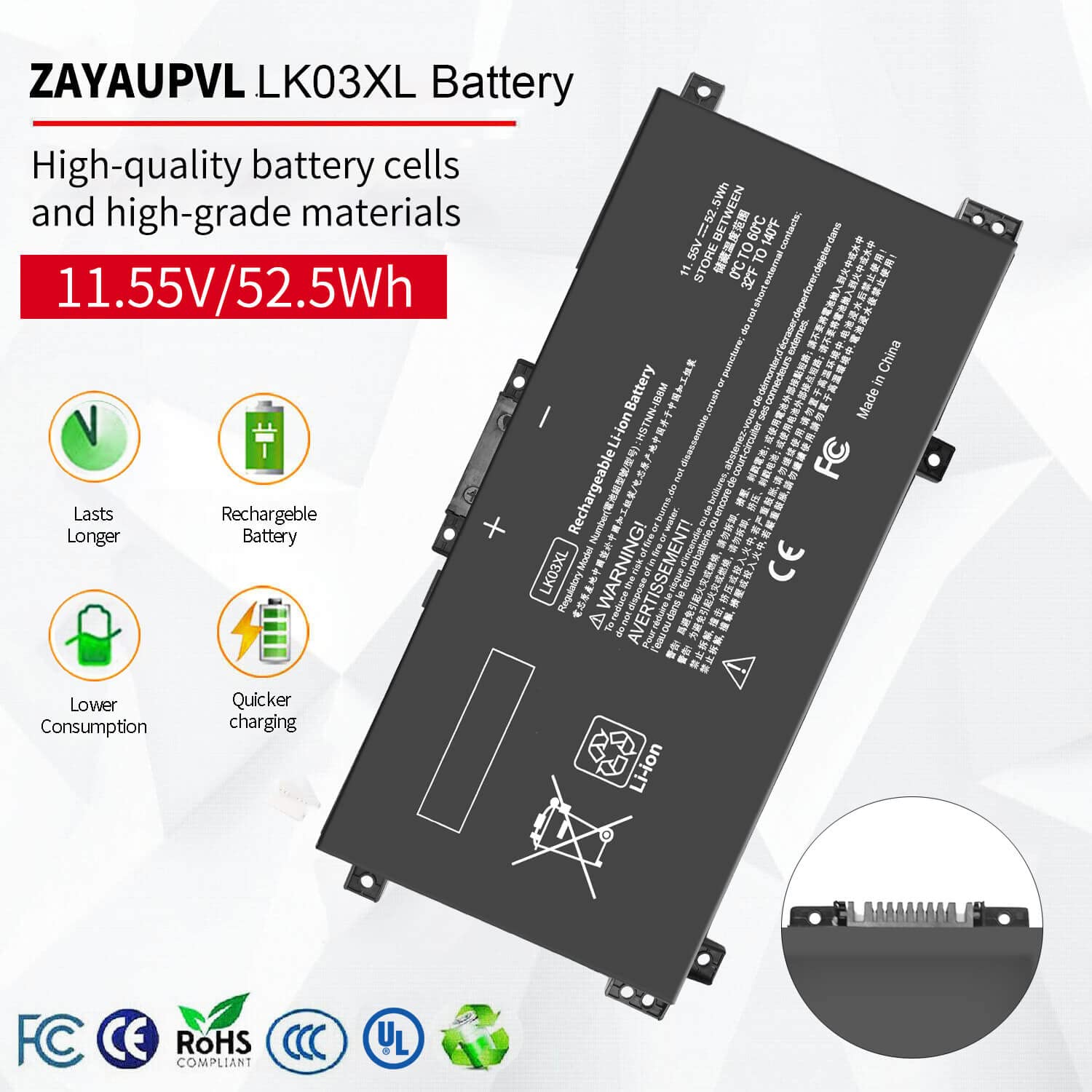 Lk03Xl L09281 855 Battery Replacement For Hp Envy X360 Convertible 15M Cn0012Dx 15M Cn0011Dx 15M Bp112Dx 15M Bq121Dx 15M Bp111Dx