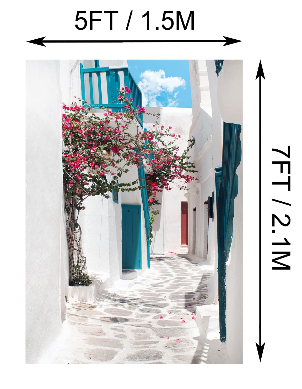 Corfoto 5X7Ft Greece Street Backdrop Narrow Street Background Mia Birthday Party Decorations Mia Themed Backdrop Greece Themed P
