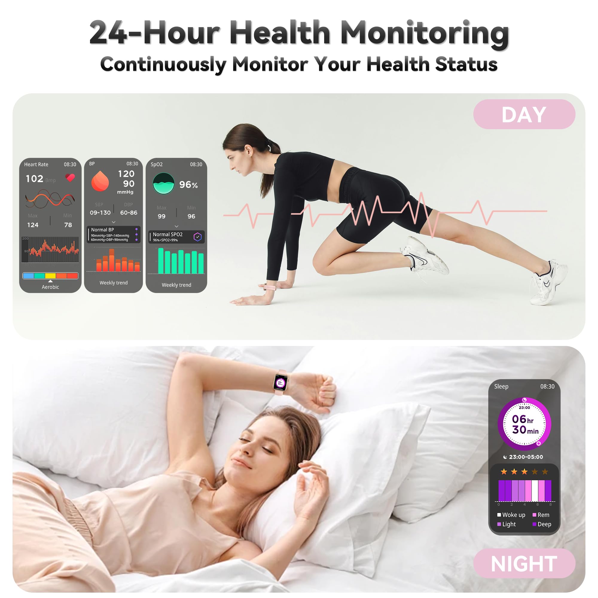 Smart Watch For Men Women, 1.83 Fitness Watch (Answer/Make Call), Smartwatch With Heart Rate/Blood Pressure, Sleep Tracker, Pedo