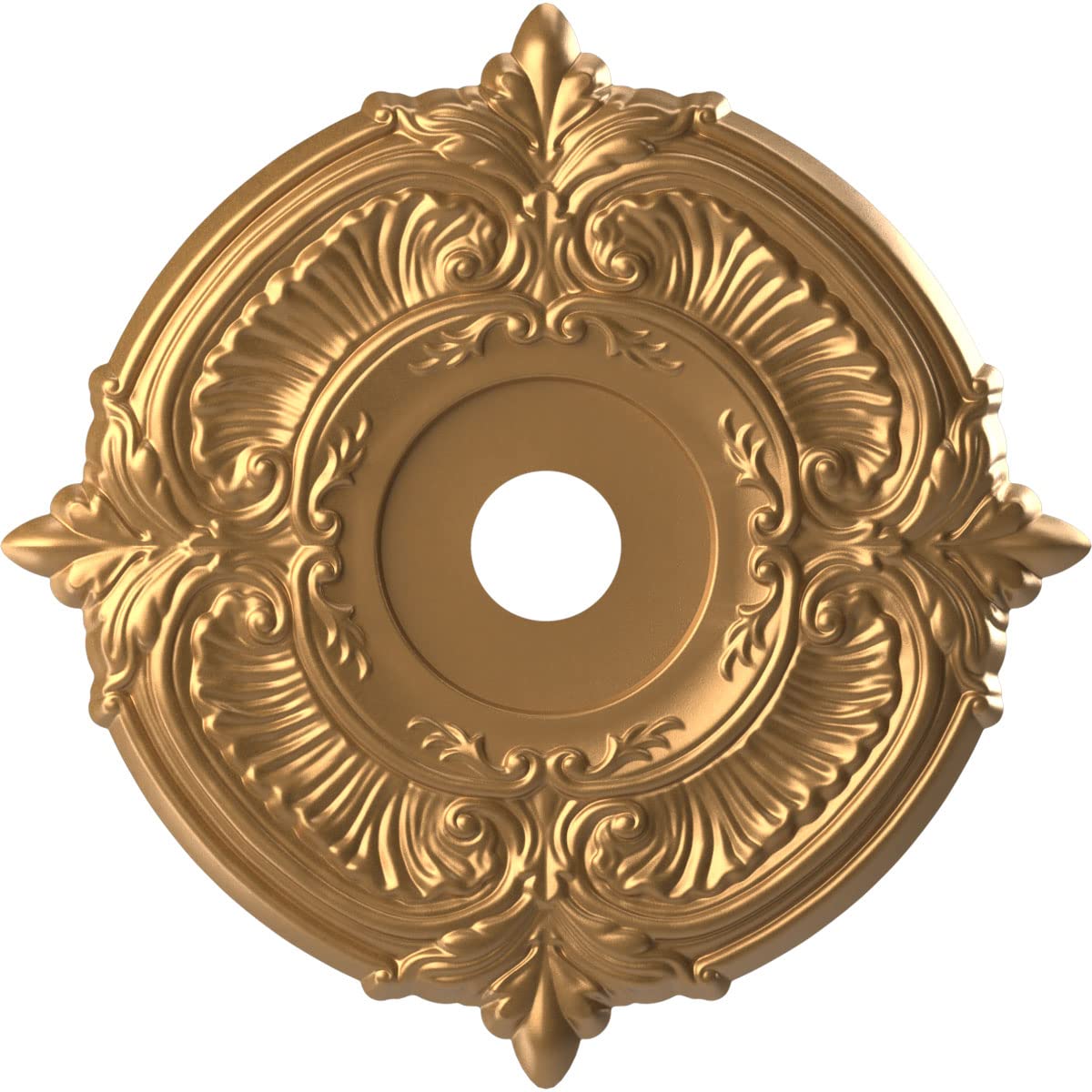 Ekena Millwork CMP22ATBGL Attica Thermoformed PVC Ceiling Medallion (Fits Canopies up to 7 3/4), 22OD x 3 1/2ID x 1P, Bright Coa