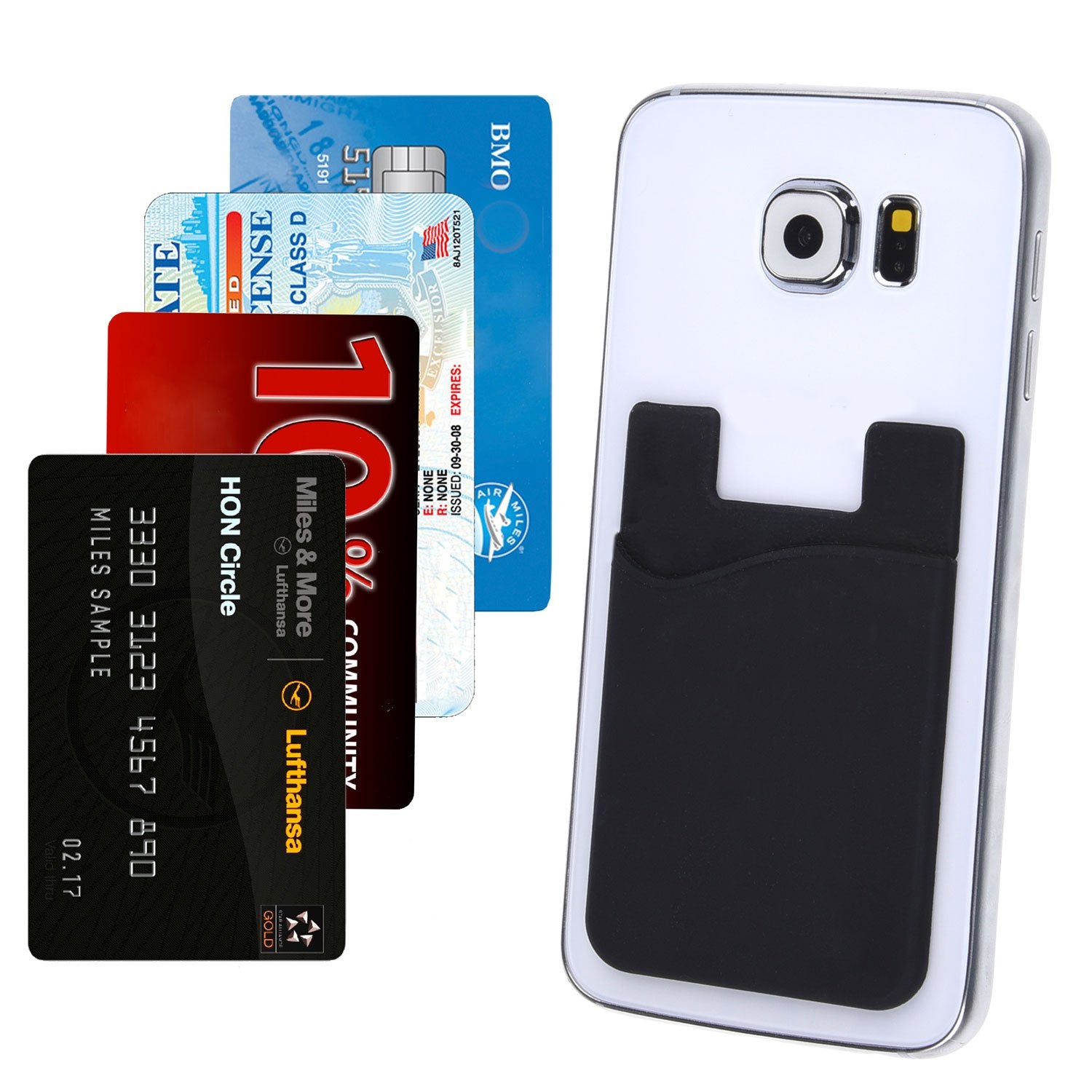 Credit Card/Id Card Holder - Can Be Attached To Almost Any Phone - Carry Essential Cards With Your Phone - Silicone Material, Ca
