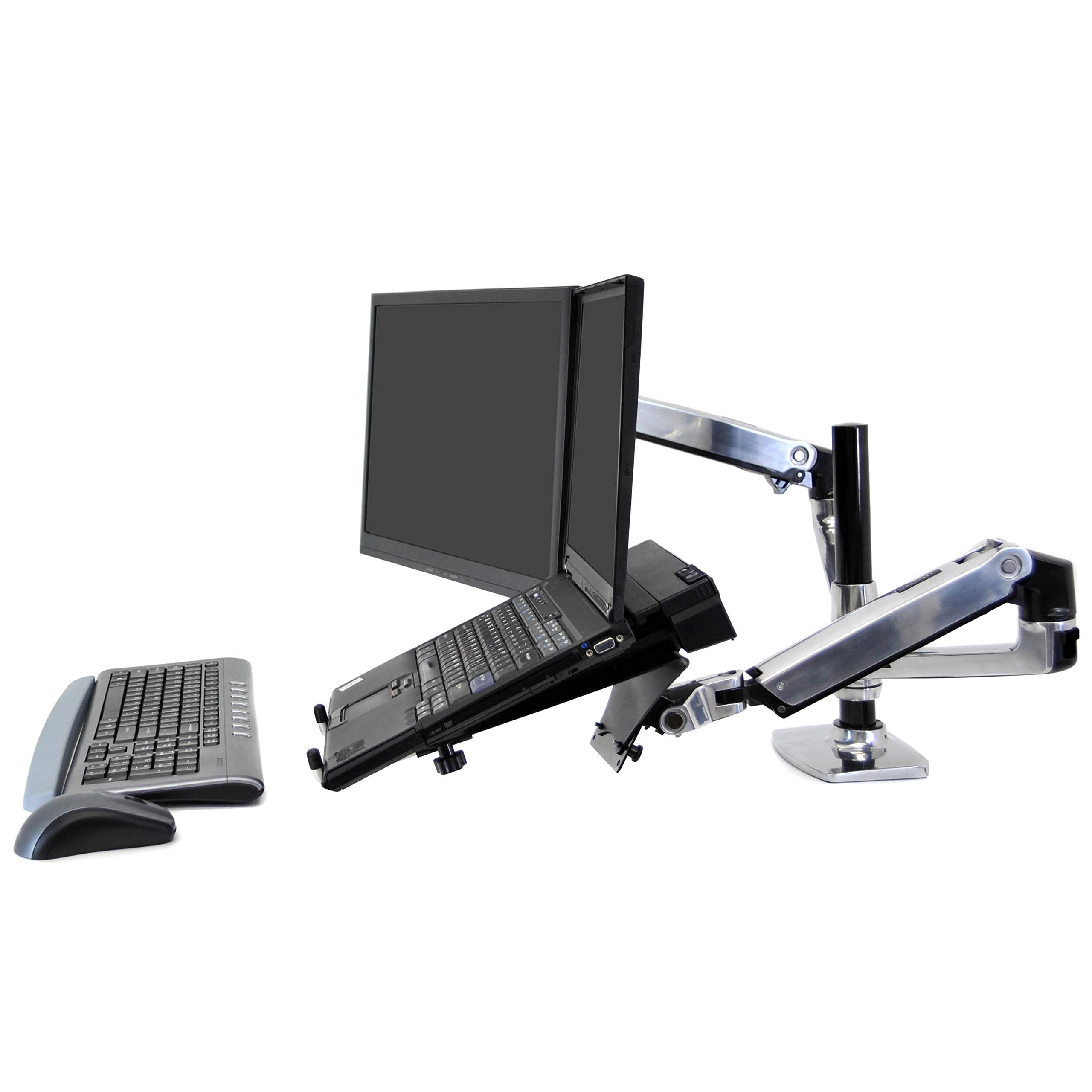 Ergotron � LX Vertical Stacking Dual Monitor Arm, VESA Desk Mount � for 2 Monitors Up to 24 Inches, 7 to 20 lbs Each � Polished Aluminum