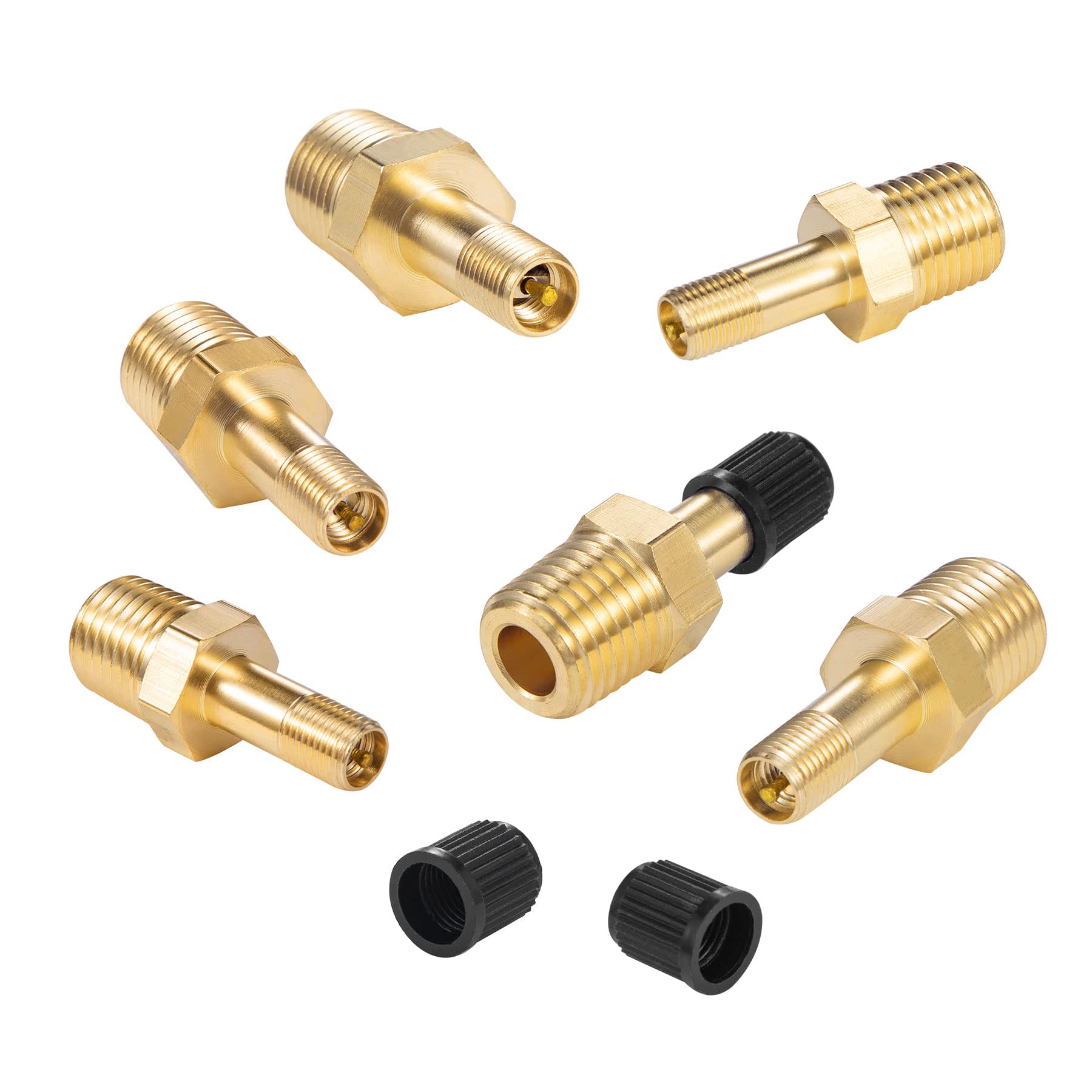Breezliy 4Pcs 1/4'' Npt Tank Valve Anti Corrosion Brass Schrader Valve With Standard Valve Core With 1/4'' Npt Male,Using With A