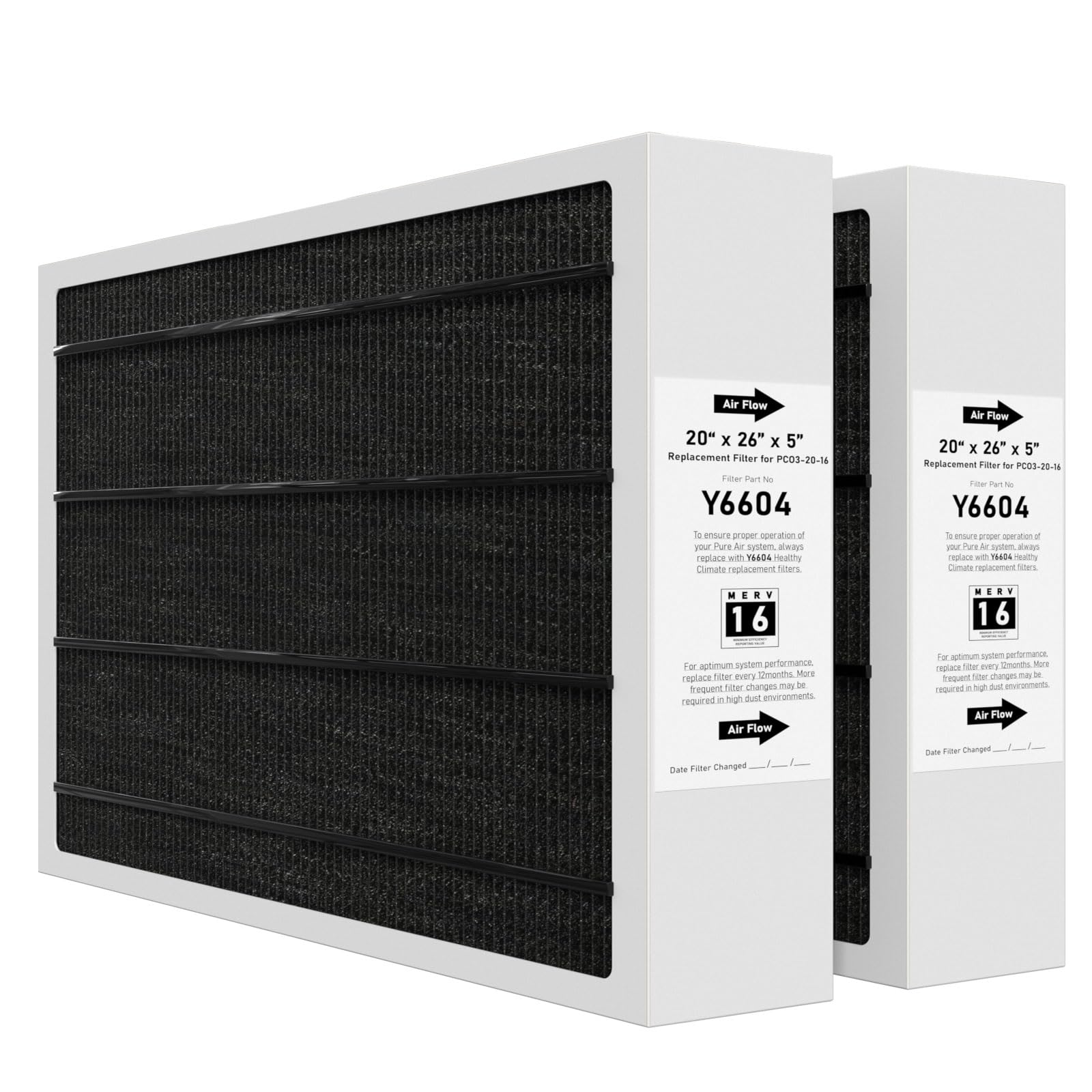 Pitymody Y6604 Merv16 20X26X5 Furnace Replacement Filter Compatible With Lennox Y6604 Pureair Pco3 20 16 Air Purifier Cleaner Pu