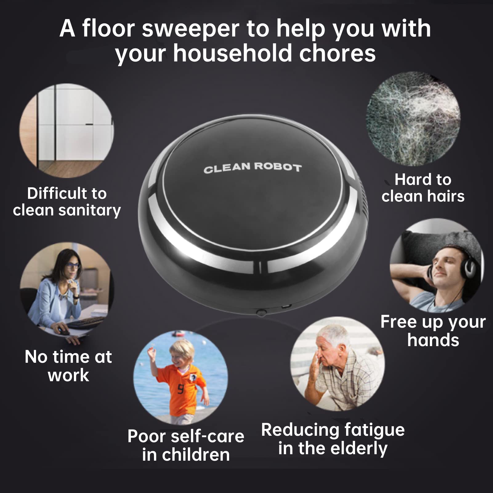 Usb Rechargeable Robots Automatic Vacuum Cleaner, Home Or Office Sweeping Machine, Intelligent Floor Cleaner Suction Robot Clean