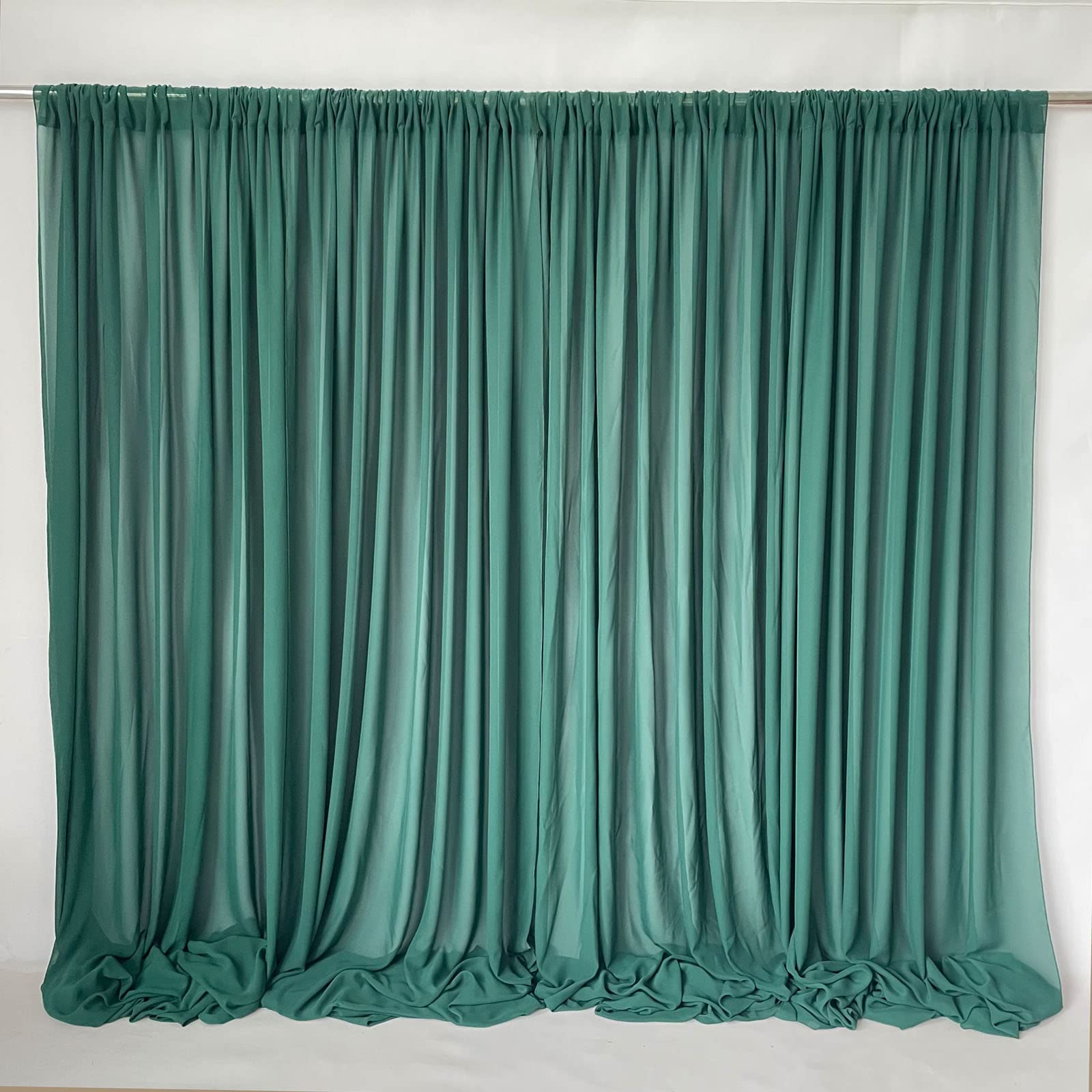 Ehldekol Sheer Chiffon Backdrop Curtains 10Ft X 10Ft,Chiffon Fabric Drapes For Wedding, Long Sheer Curtain For Living Room, Arch