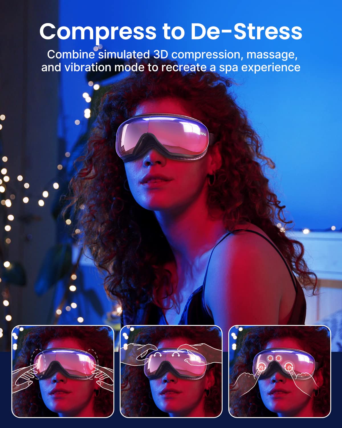Renpho Christmas Gift Eyeris 1, Eye Massager With Heat, Birthday Gifts For Mom, Sleep Eye Mask With Bluetooth Music, Face Massag