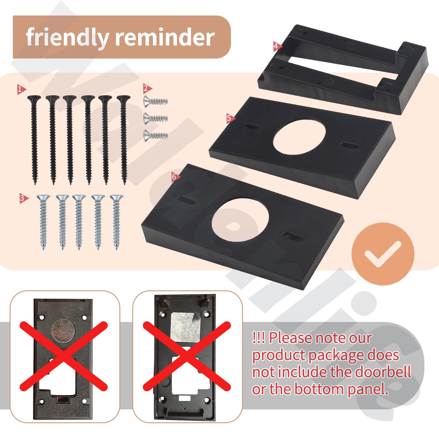 Video Doorbell Vinyl Siding Mount/Vinyl Siding Angle Adjustment Mount Compatible With Ring Video Doorbell For Ring 2 Ring 3 Ring