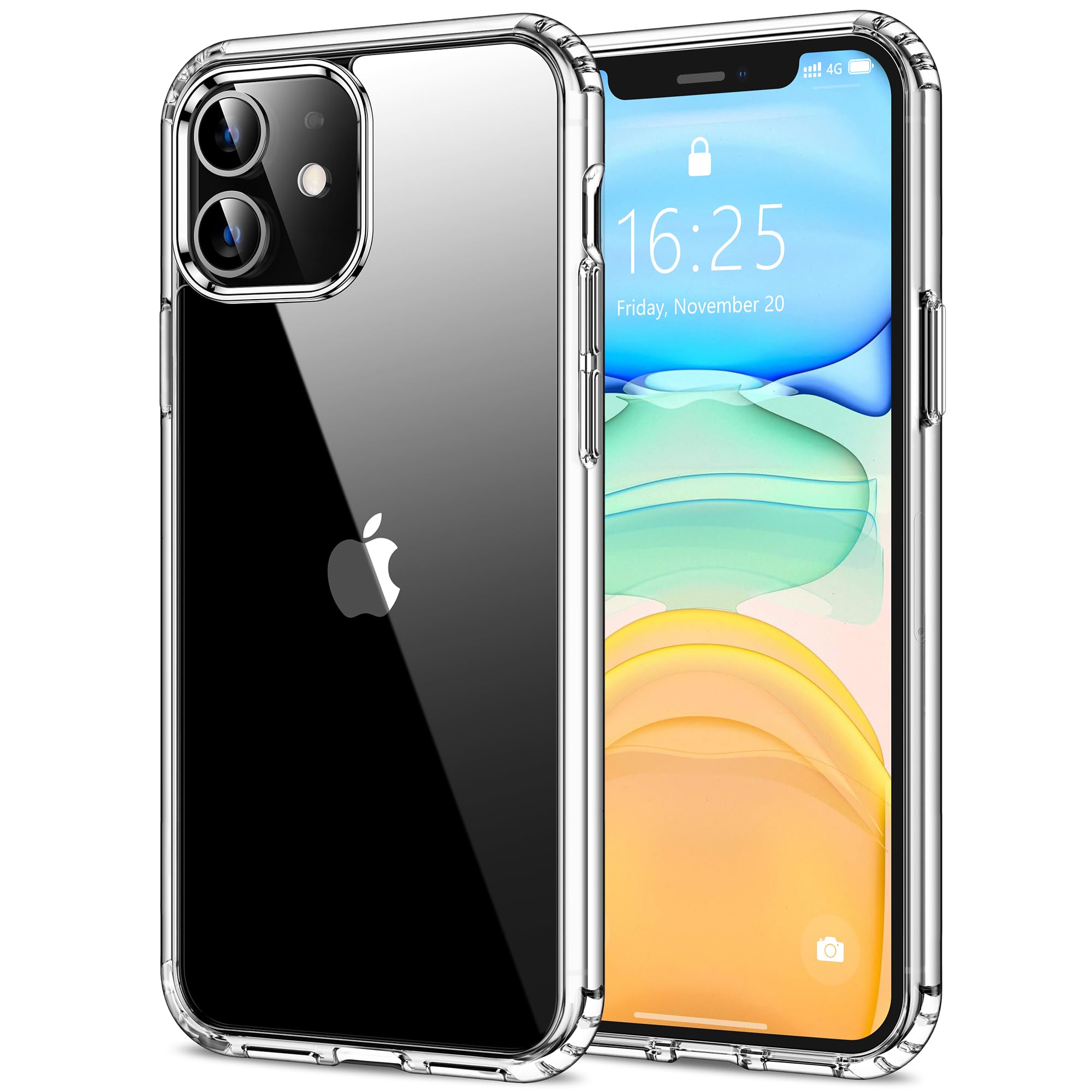 HOOMIL Case for iPhone 11 6.1-Inch, Non-Yellowing, Drop Protection, Anti-Scratch Transparent Hard Back Phone Cover - Crystal Cle