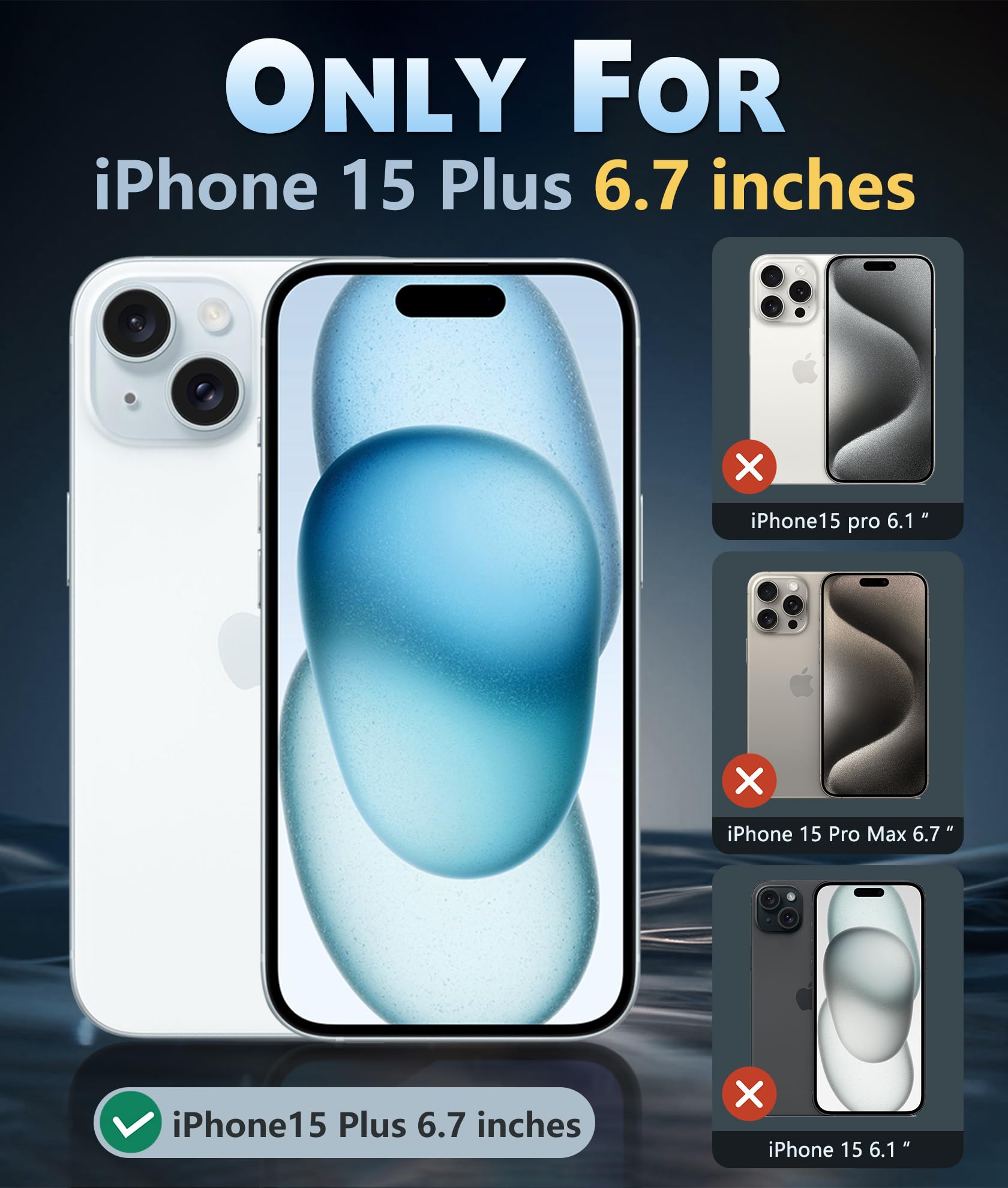 Fntcase For Iphone 15 Plus Phone Case: Magnetic Clear Military Grade Shockproof Anti Yellowing Slim Phone Cover, Protective Rugg