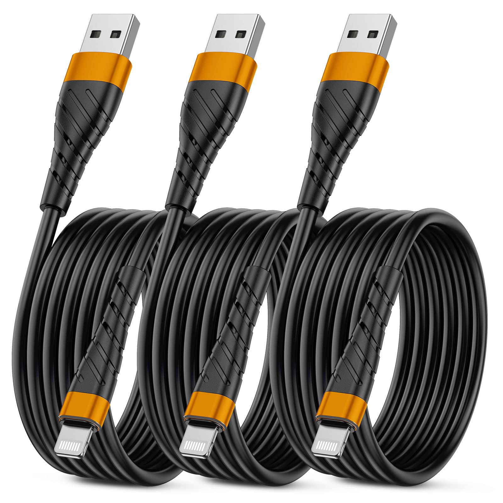 Oiith Mfi Certified For Iphone Charger Cable 3 Pack 10 Ft, Extra Long For Lightning Charging Cord, Fast 2.4A For Iphone Usb Cord