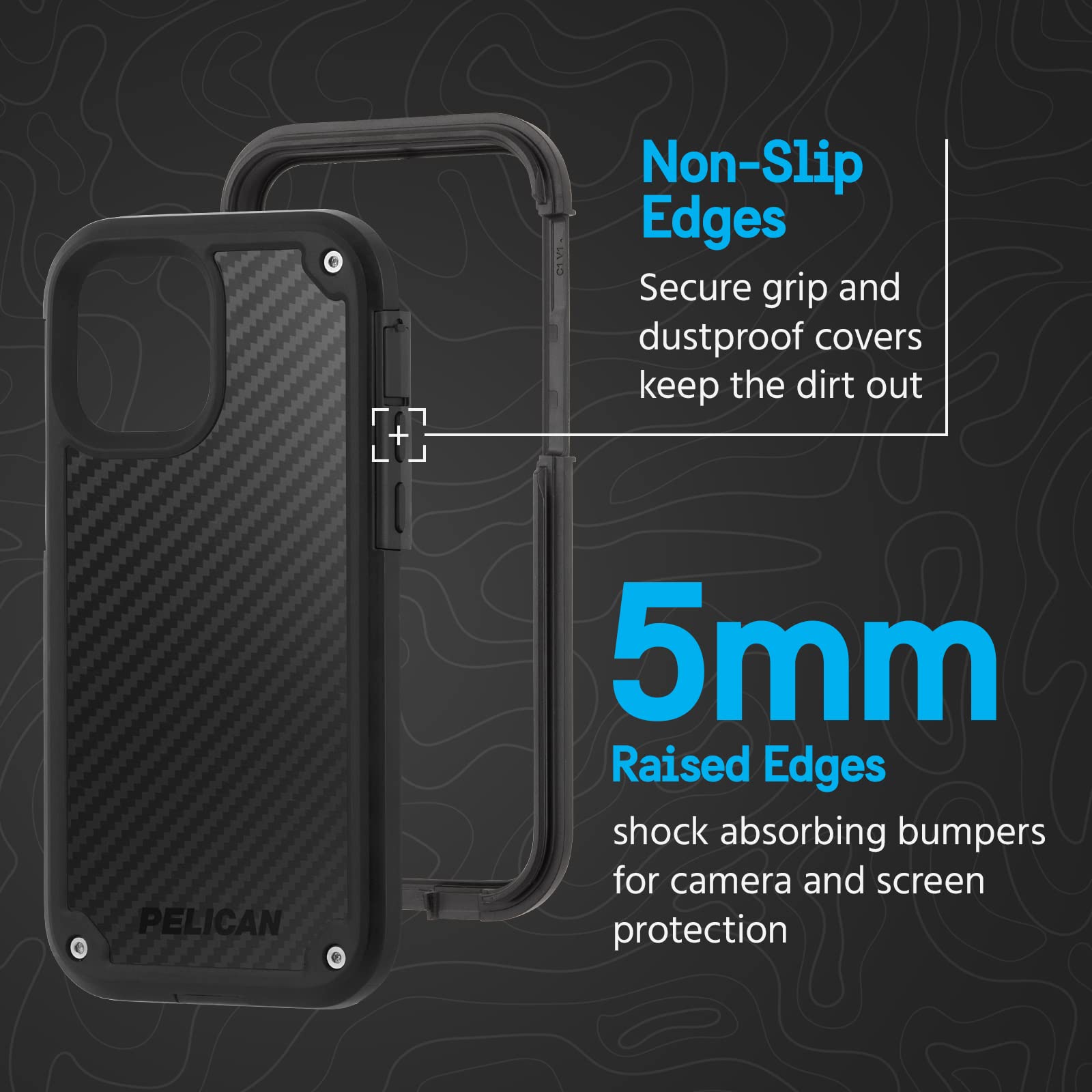 Pelican iPhone 13 Case - Military Grade Drop Protection, Heavy Duty, Wireless Charging Compatible, Black, Model PP046794