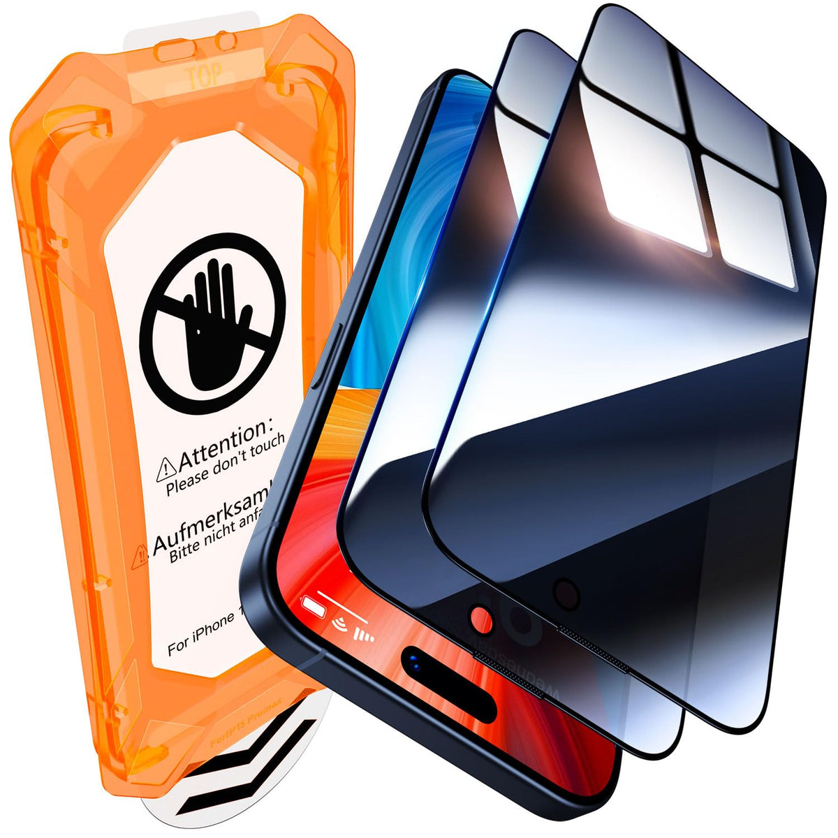 Uniqueme For Iphone 15 Pro Max Privacy Screen Protector - [Military Grade Shatterproof & 9H+ Hardness] Screen Protector 15 Pro M