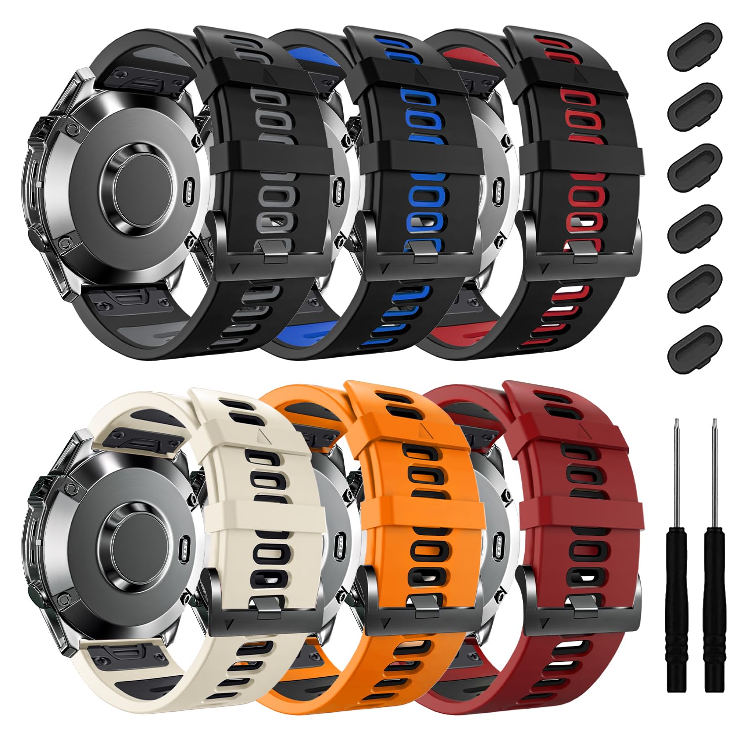 Zpjpplx Compatible With Garmin Fenix 6/Fenix 6 Pro Silicone Wrist Strap,22Mm Quickfit Watch Band For Garmin Fenix 7/Fenix 7 Pro/