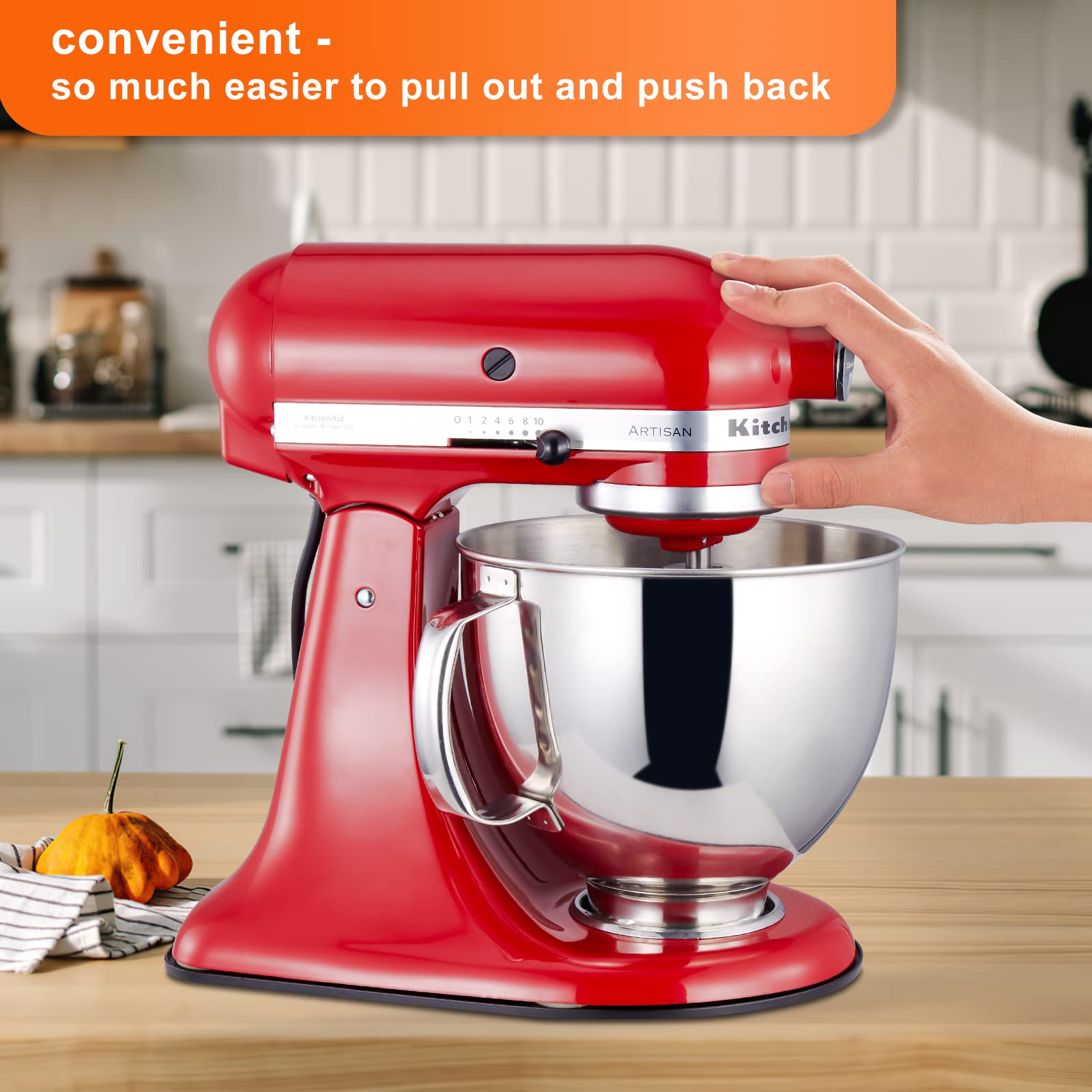Metal Mixer Slider Mat, Kitchenaid Mixer Slider For Kitchenaid 4.5 5Qt Tilt Head Stand Mixer, Countertop Storage Mover Caddy Com