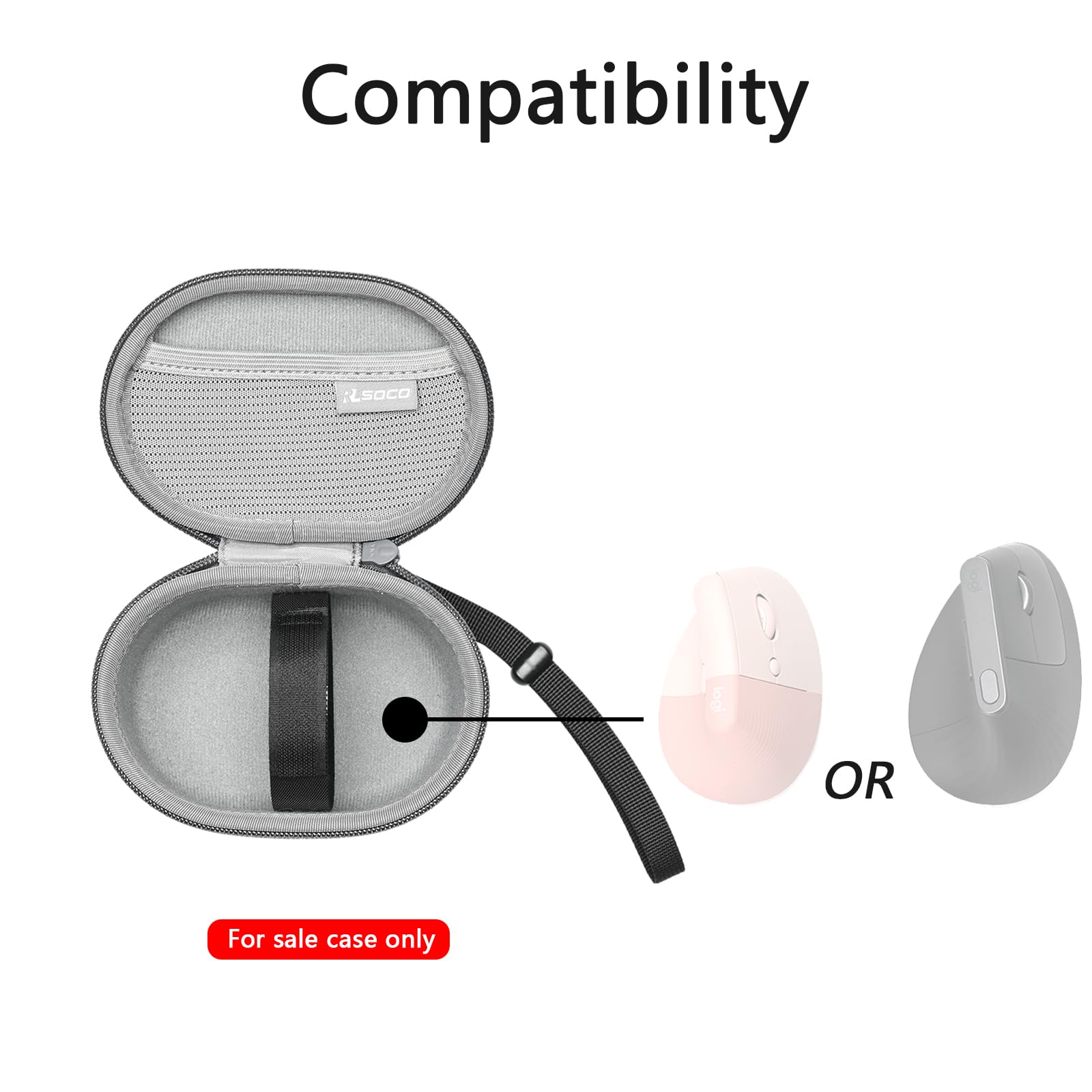 Rlsoco Travel Case For Logitech Mx Vertical/Lift Vertical Wireless Ergonomic Mouse (Grey)