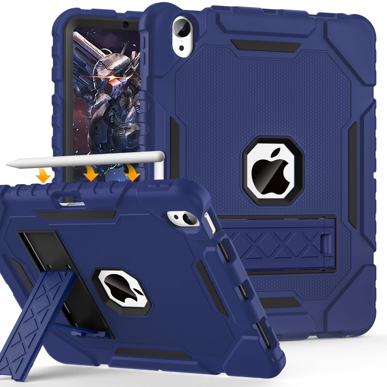 Grifobes Case For Ipad Air 11 Inch M2 2024(Air 6Th), For Ipad Air 5Th/4Th Generation Case 2022/2020 10.9'', Heavy Duty Rugged Co