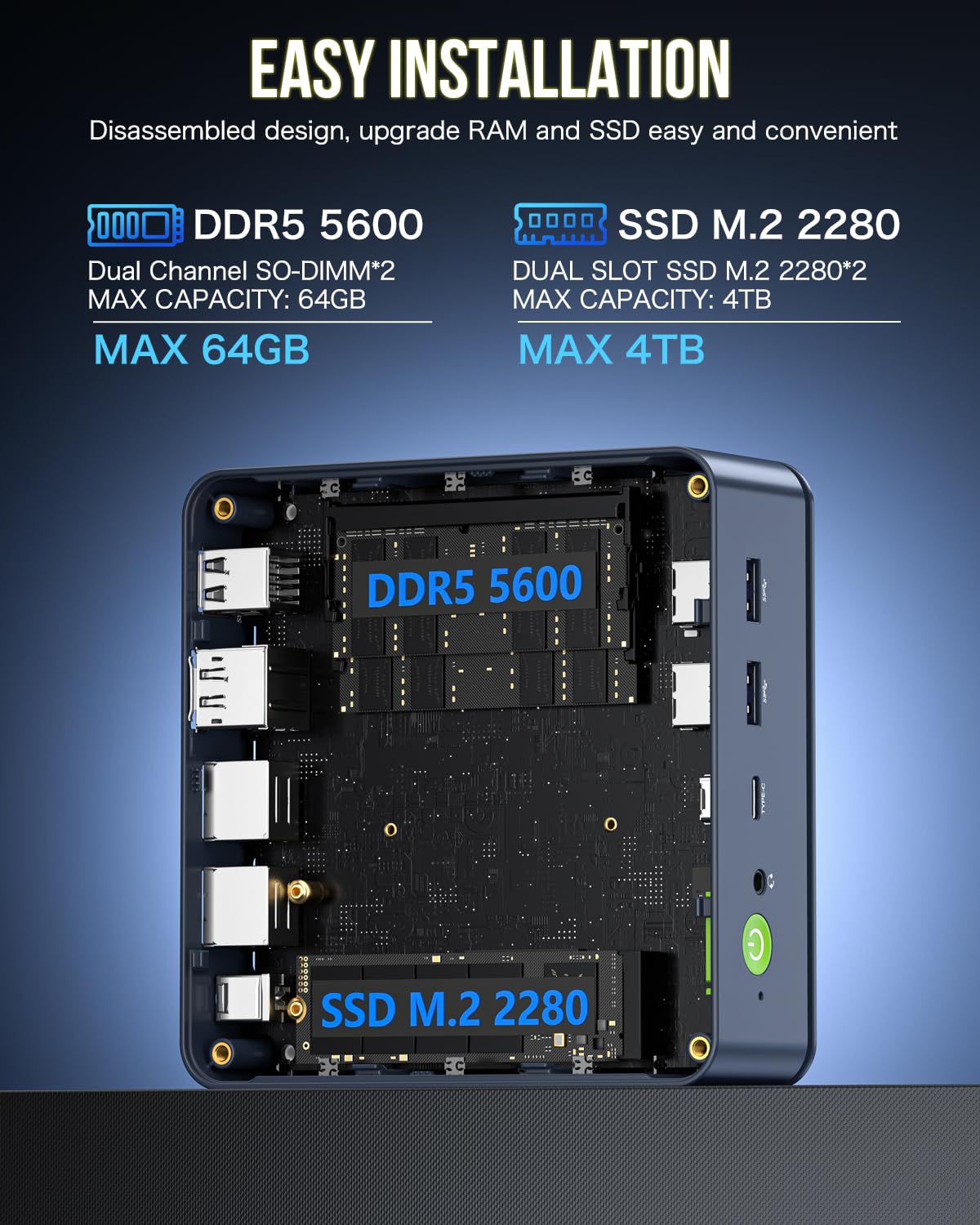 Gmktec Mini Pc Gaming Preinstalled Windows 11 Pro, K6 Amd Ryzen 7 7840Hs Dual Nic Lan 2.5Gbps Desktop Computer, 32Gb Ddr5 (16Gb*