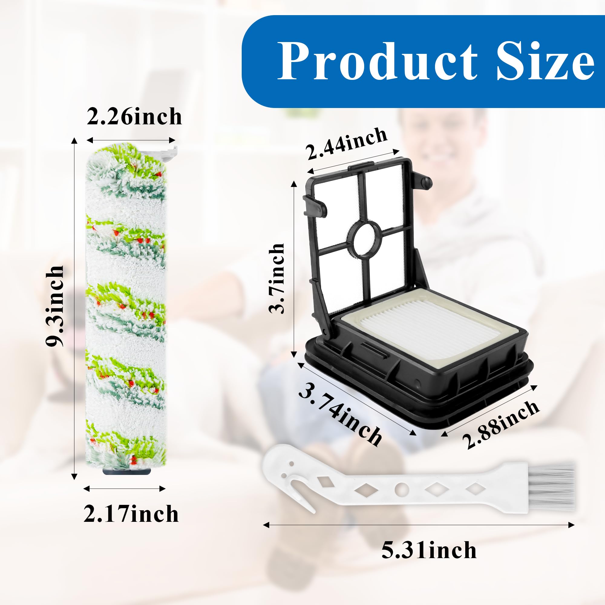 Multi Surface Pet Brush Rolls 2788 And Vacuum Filters Replacement For Bissell Crosswave Max 2554 2554A 2590 2593 2596, Crosswave