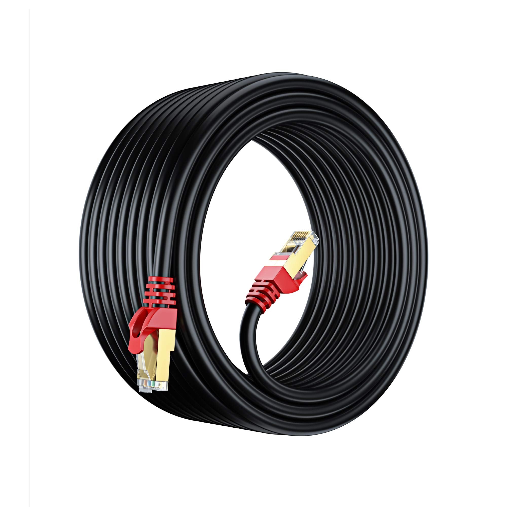 Cat 7 Ethernet Cable 150 Ft   High Speed Internet & Network Lan Patch Cable, Rj45 Connectors   150Ft / Red   Perfect For Gaming, Streaming, And More