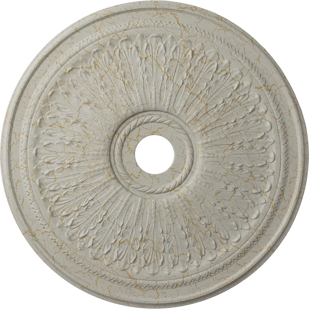 Ekena Millwork CM29OAPCC Oak leaf Ceiling Medallion, Pot of Cream Crackle, 29 1/8OD x 3 5/8ID x 1P
