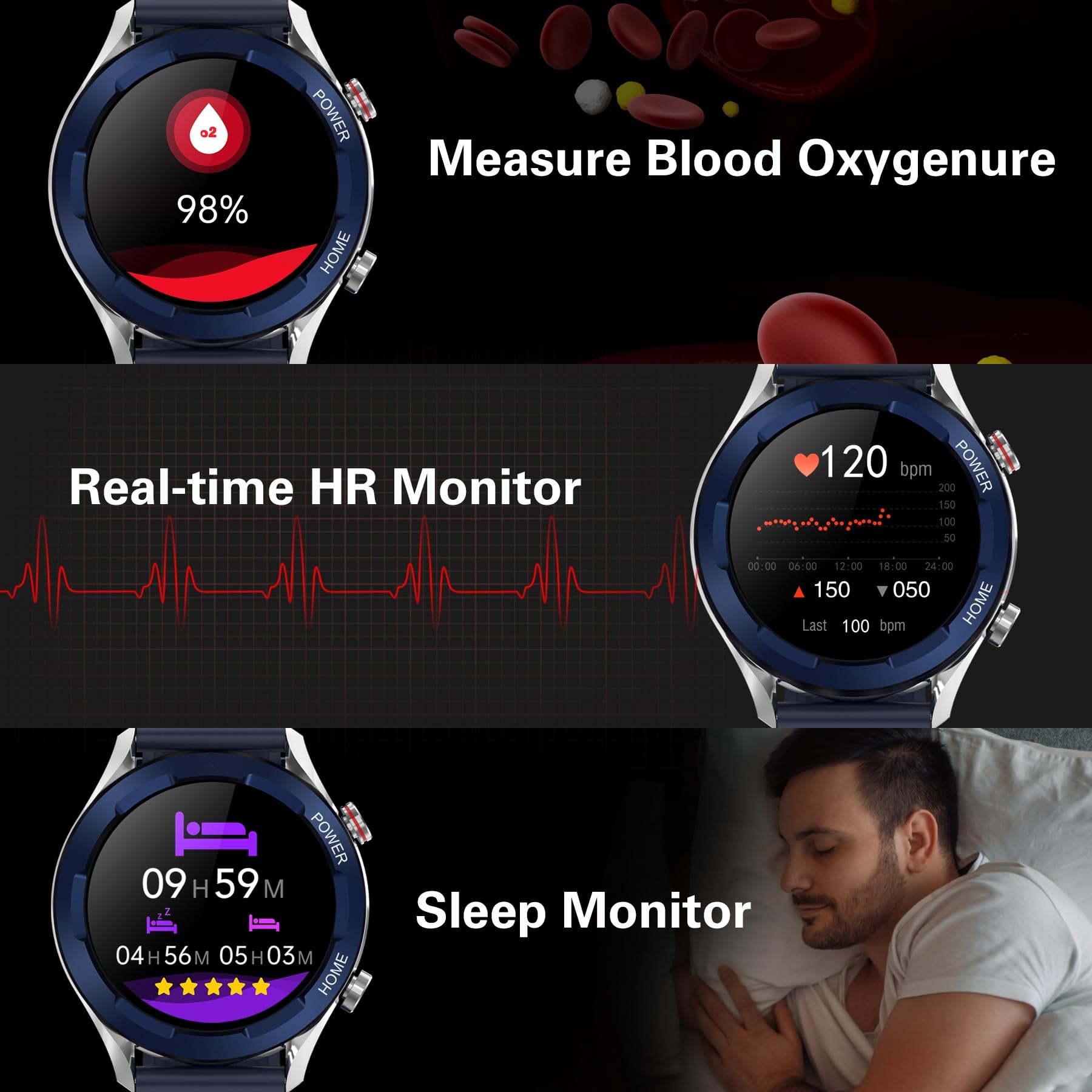 Bribejat Smart Watch For Men Answer/Make Call, Hd 1.32 '' Zinc Alloy Case Smartwatch, Voice Assistant Waterproof Activity Tracke